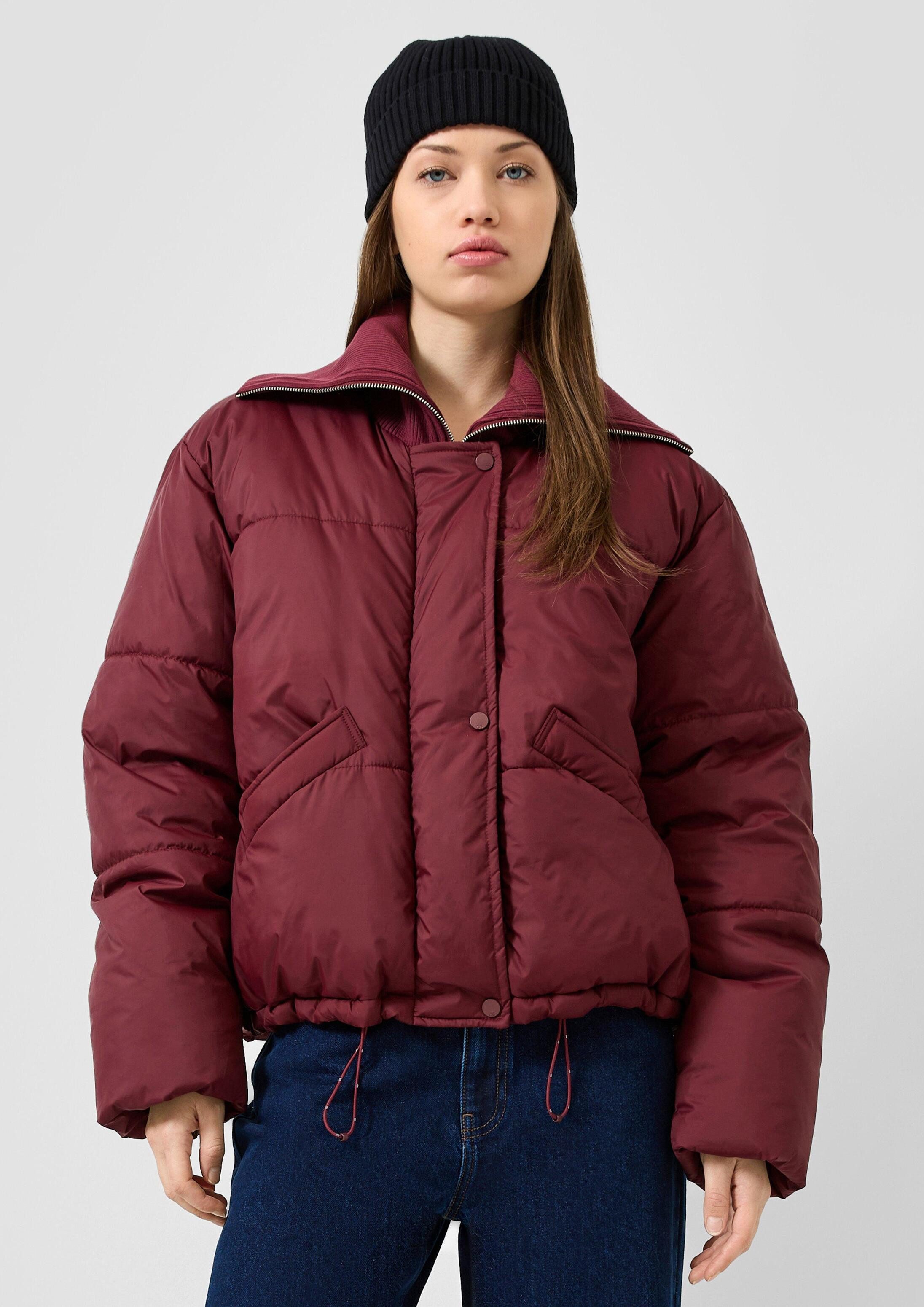 QS Winterjacke Outdoor-Jacke Lässige Pufferjacke mit Strickkragen