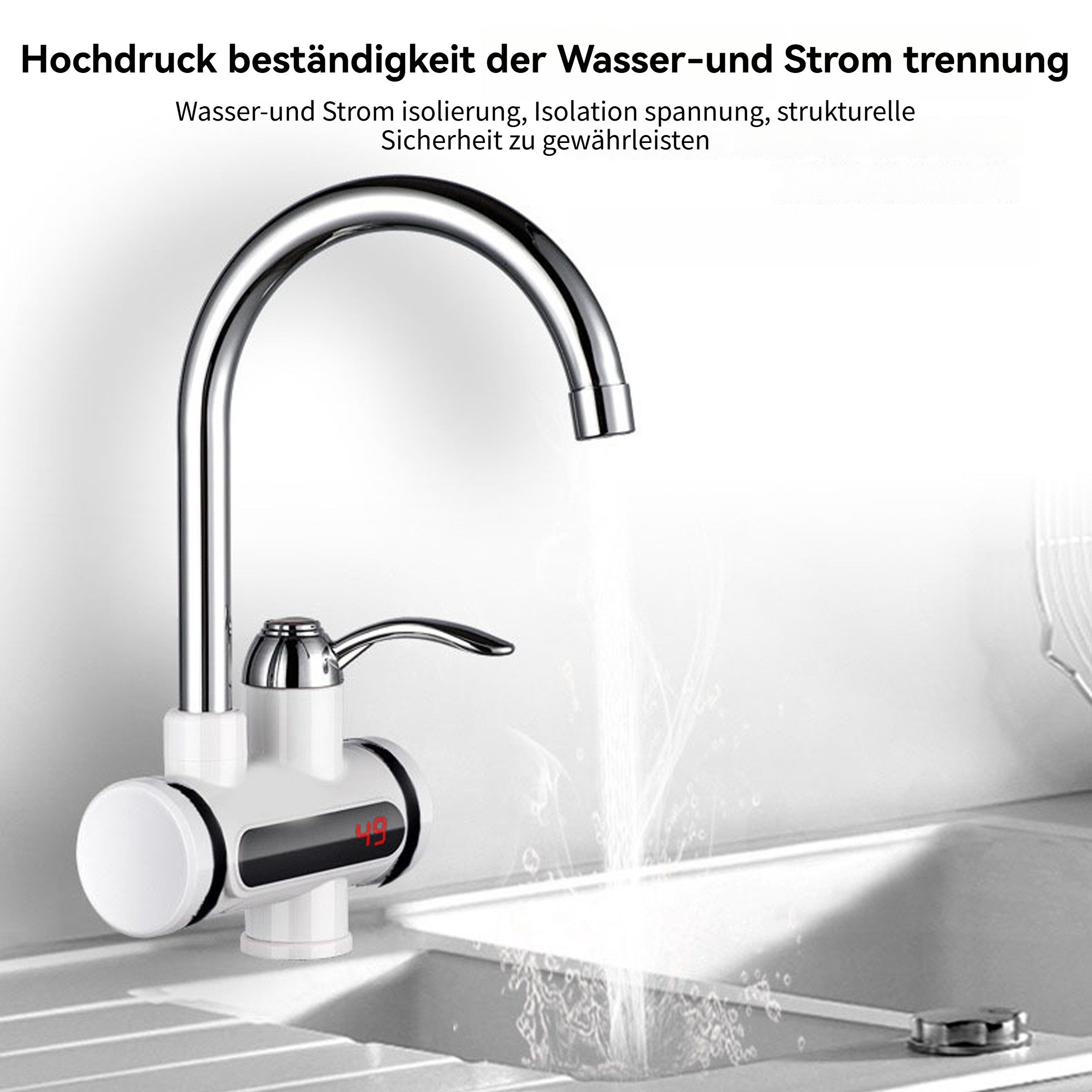YINDN Küchenarmatur Elektrische Waschtischarmatur mit LED-Anzeige, günstig online kaufen
