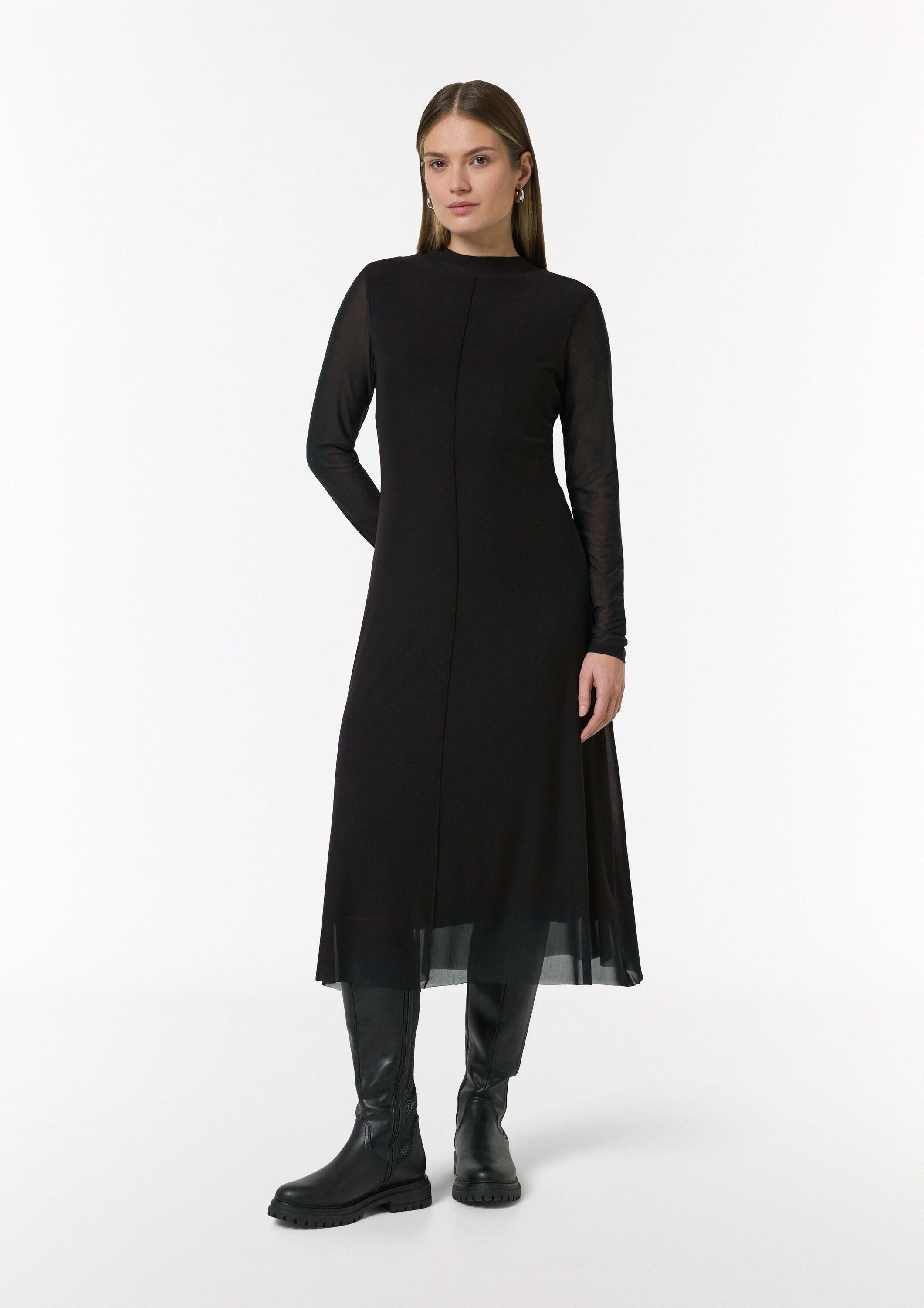 comma Midikleid Kleid Hochgeschlossenes Midi-Kleid aus Mesh günstig online kaufen