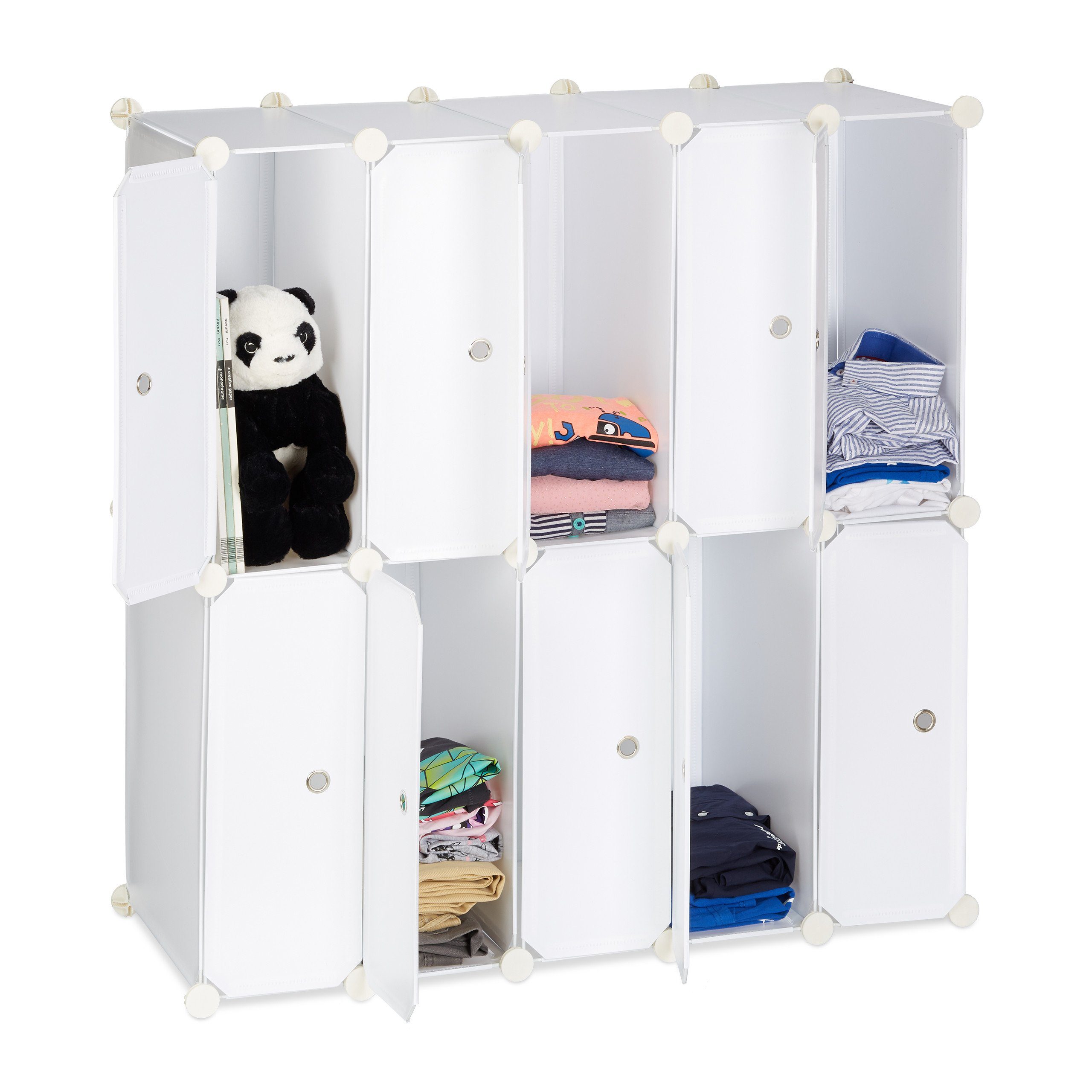 relaxdays Schuhschrank mit 10 Fäch weiß