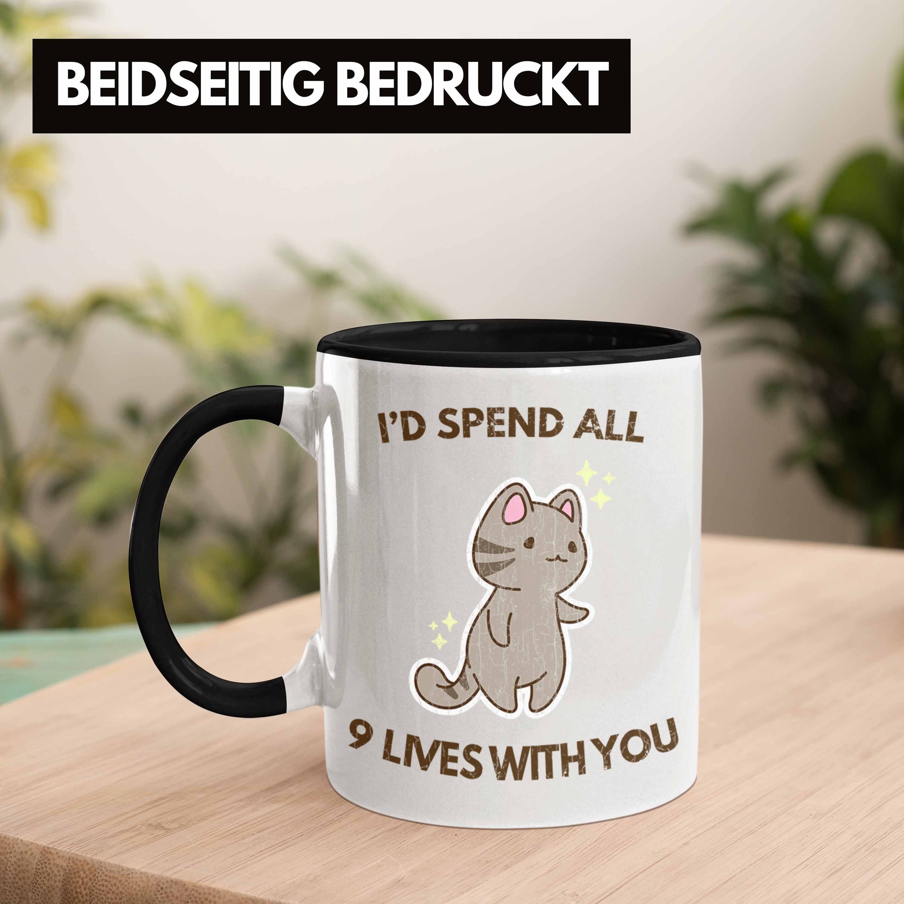 - Tasse Geschenk Trendation Trendation Freundin Tasse für Geschenkidee Sie Becher Liebe Lustig Katzenliebhaber Paare Ihn Freund Valentinstag Schwarz