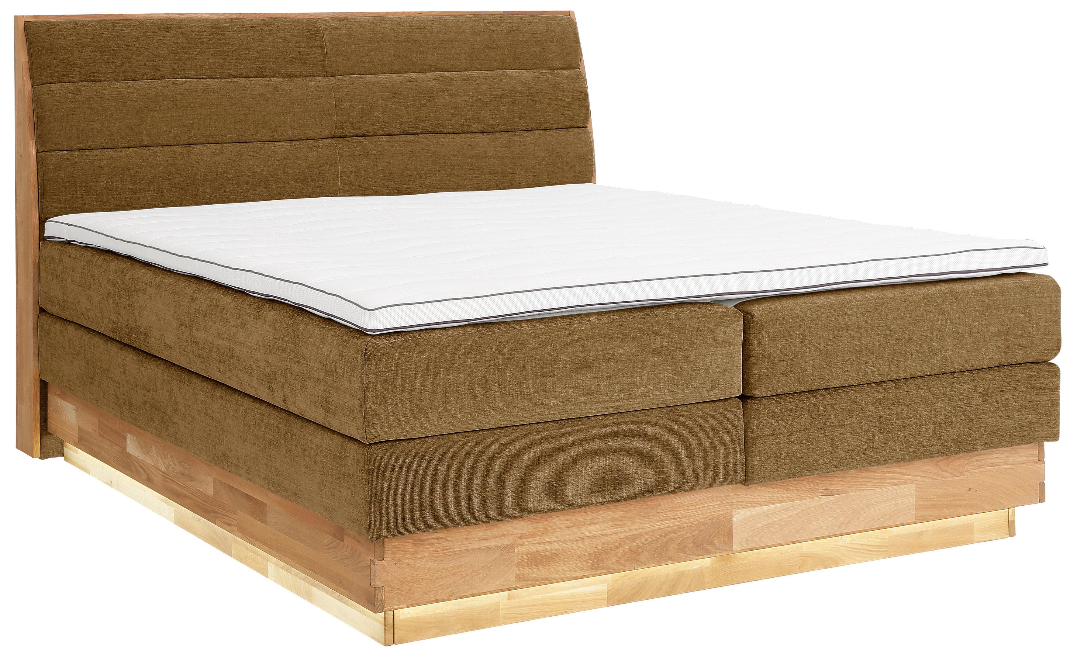 OTTO home Boxspringbett JENNA in verschiedenen Farben und Breiten erhältlich, LED-Beleuchtung, mit zertifizierten, recycelten Bezugsstoffen