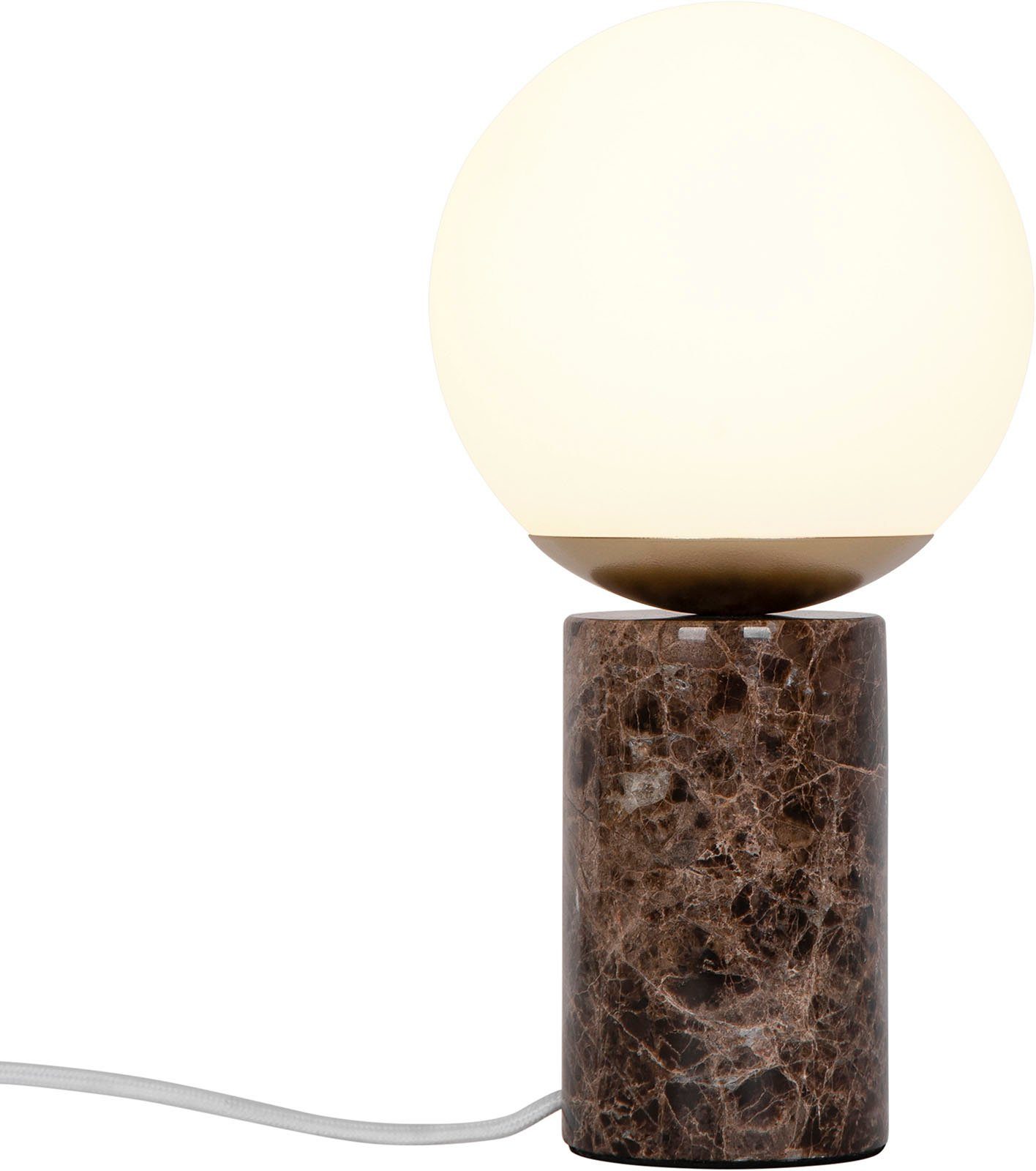 Nordlux Tischleuchte Lilly Marble, ohne Leuchtmittel, Zeitgenössisches Art-Deco-Design, Kippschalter am Kabel