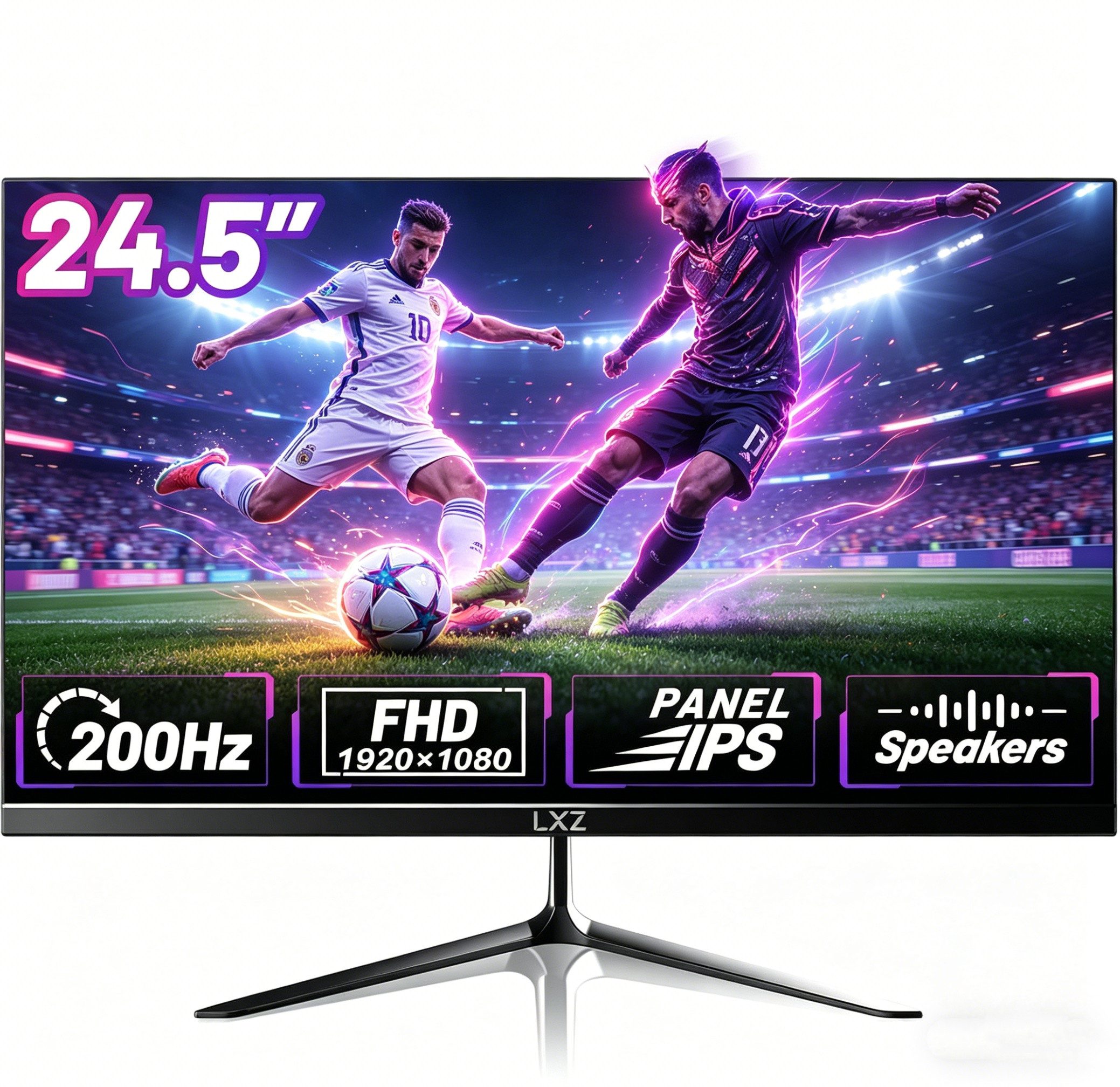 LXZ 24.5 Zoll, 200Hz, IPS Panel, FHD integrierten Lautsprecher Gaming-Monitor (63 cm/24.5 ", 1920 x 1080 px, FHD, 1 ms Reaktionszeit, 200 Hz, IPS, HDR10, FPS/RTS Modes, 200Hz, Integrierten Lautsprecher)