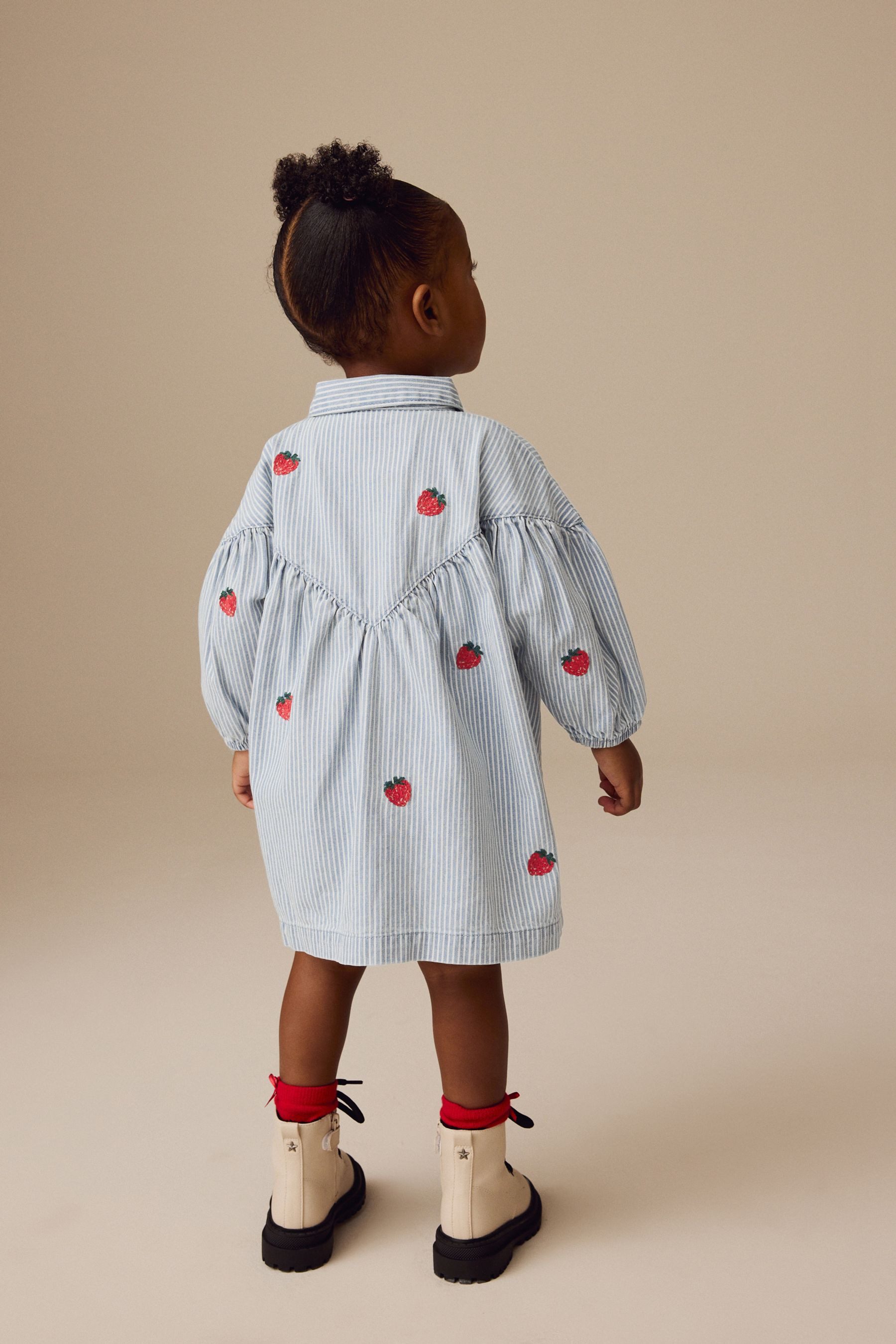 Next Jeanskleid Besticktes Jeansblusenkleid aus 100 % günstig online kaufen