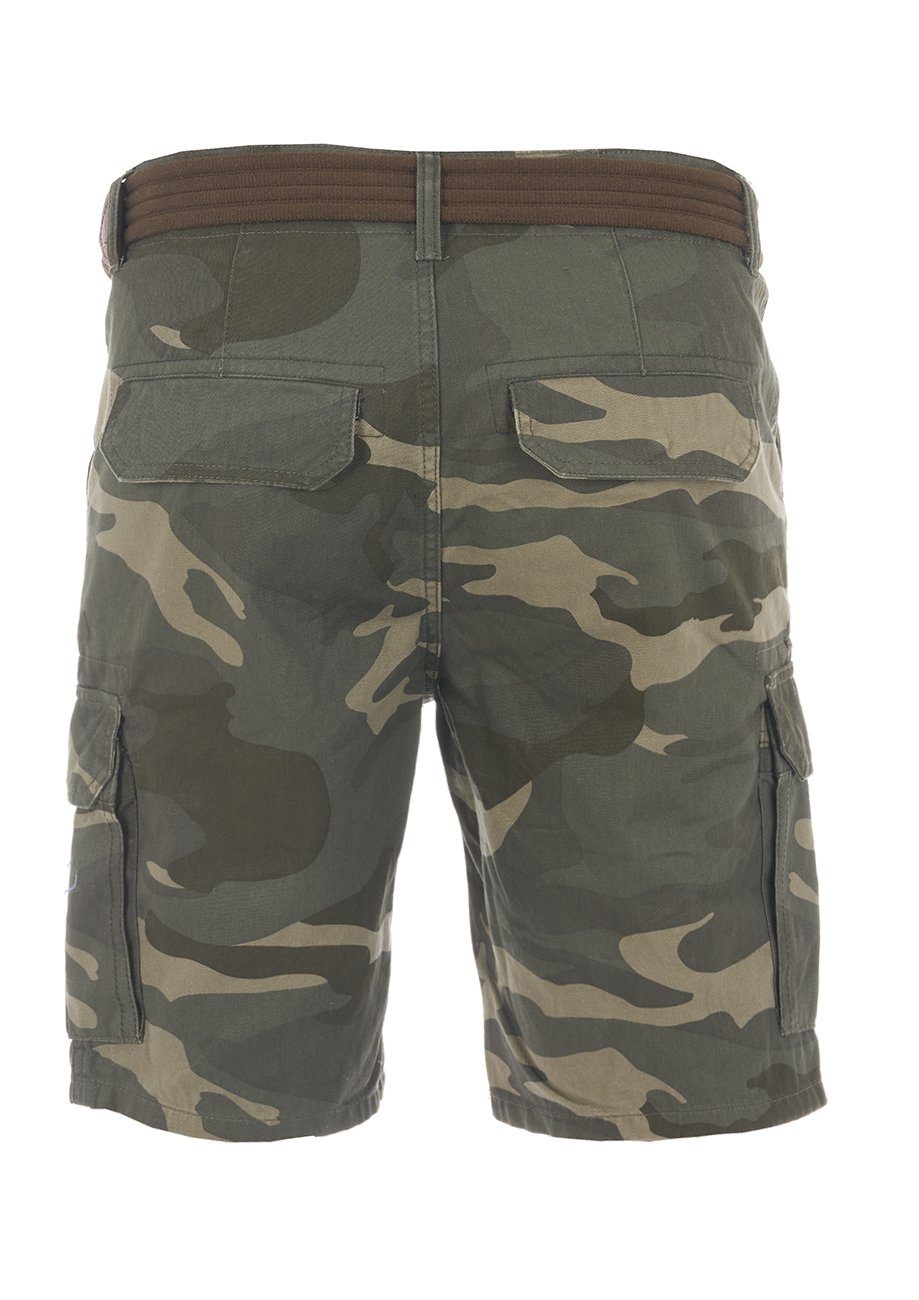 riverso Cargoshorts Herren Camouflage mit Bermudashorts Gürtel RIVJakob (12000) Olive Regular Fit Shorts