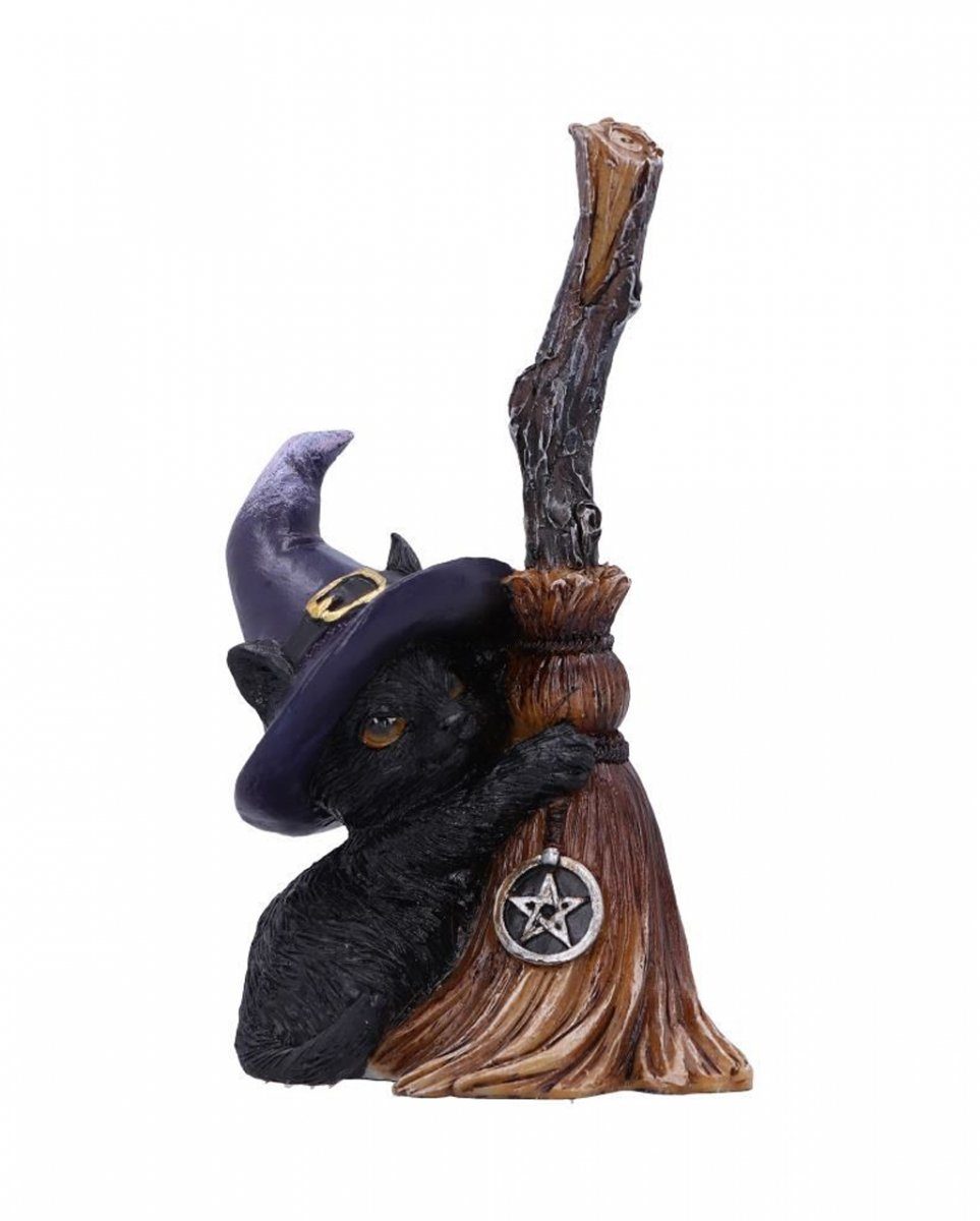 Horror-Shop Dekofigur Schwarze Katze mit Hexenhut günstig online kaufen