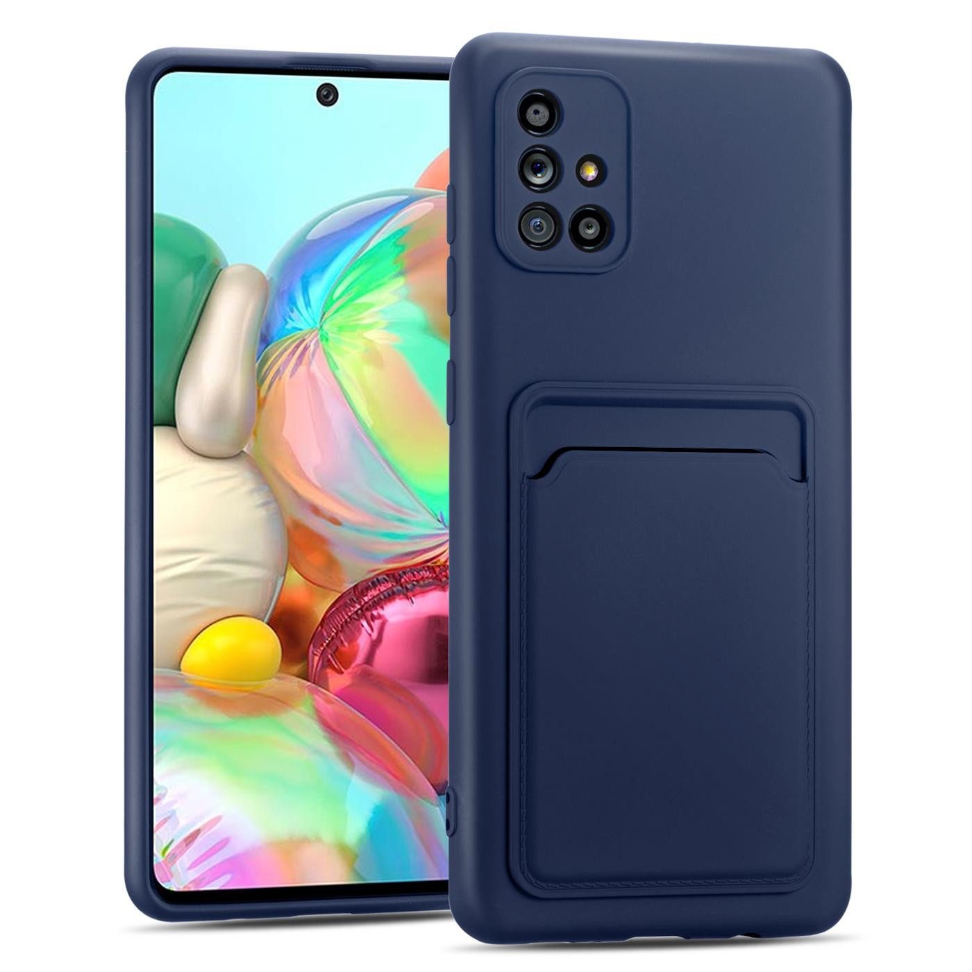CoolGadget Handyhülle Card Case Handy Tasche für Samsung Galaxy A51 6,5 Zoll, Silikon Schutzhülle mit Kartenfach für Samsung Galaxy A51 Hülle