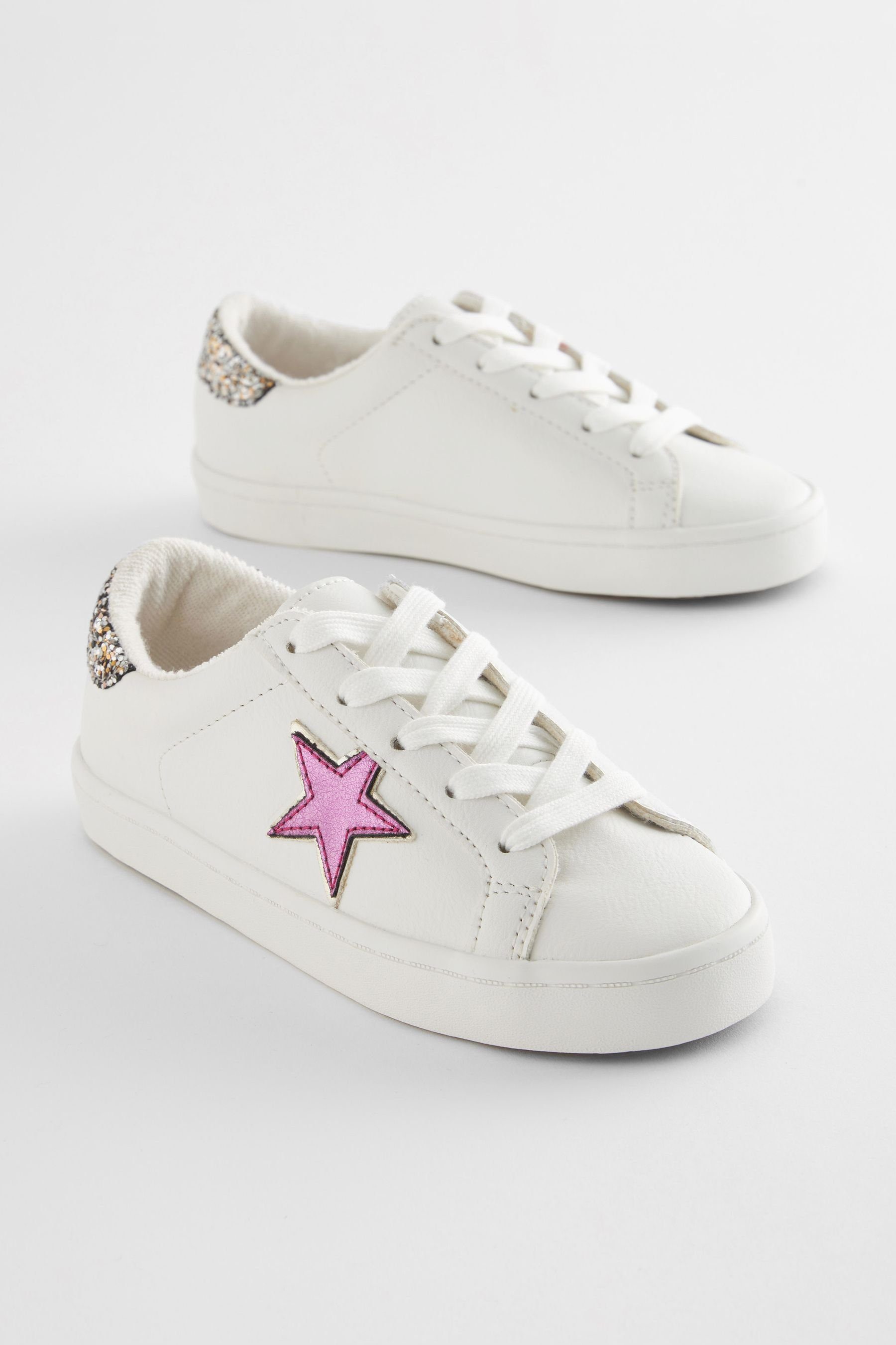 Sneaker Next Star Metallic (1-tlg) zum Schnüren Sneaker White/Pink