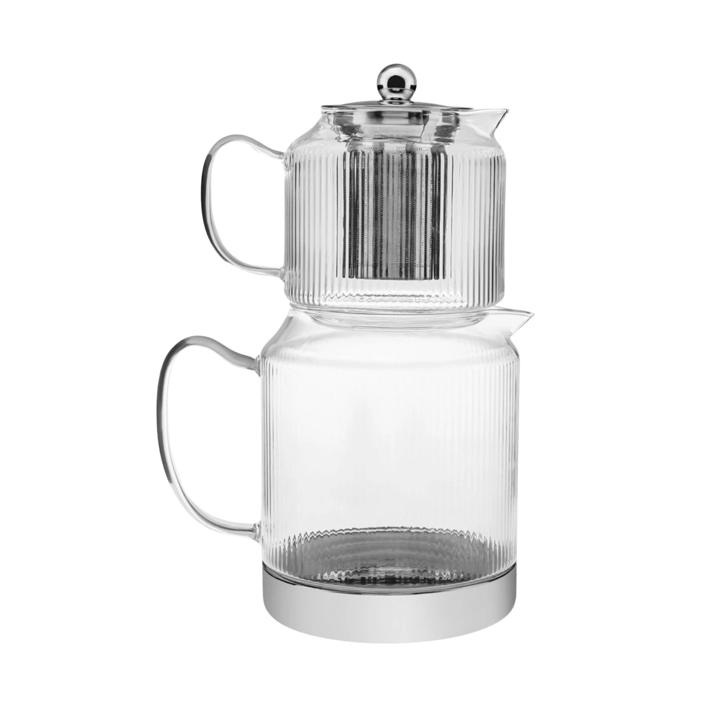 Karaca Teekanne Karaca Kelly XL Borosilikat Glas-Teekannen-Set, 3L, Hitzebeständig, 2.95 l