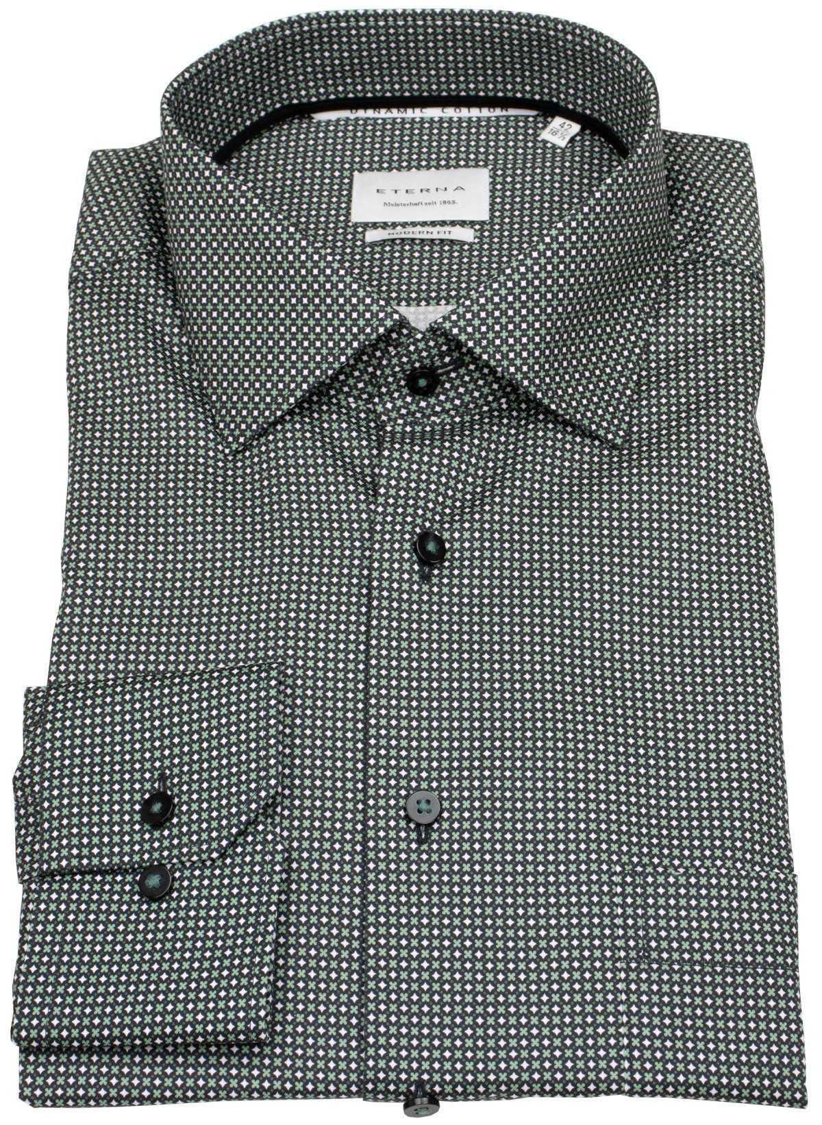 Eterna Langarmhemd Modern Fit leicht tailliert bügelfrei Kentkragen