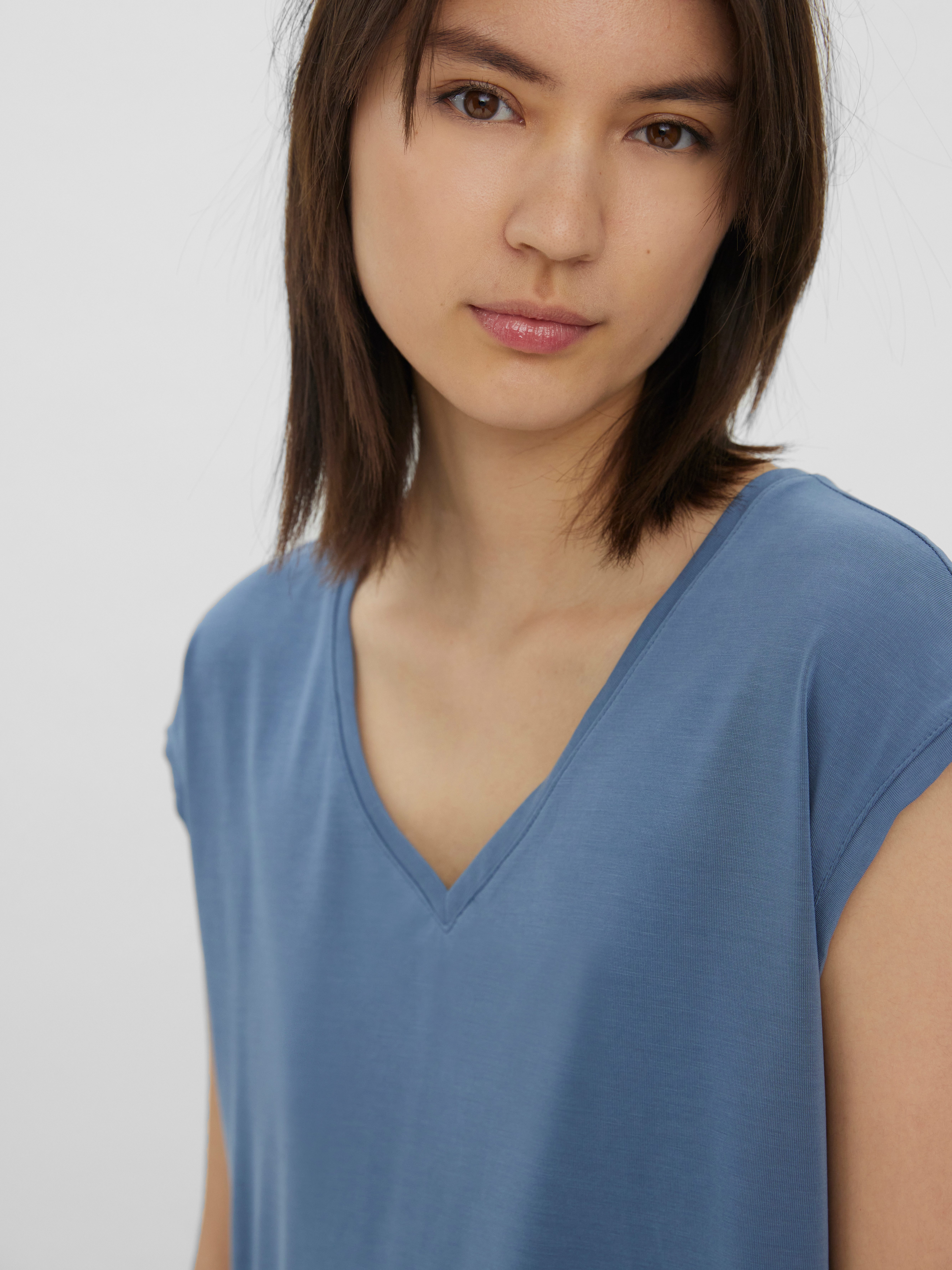 Vero Moda V-Shirt VMFILLI SS V-NECK TEE GA NOOS Materialmix, relaxed fit günstig online kaufen