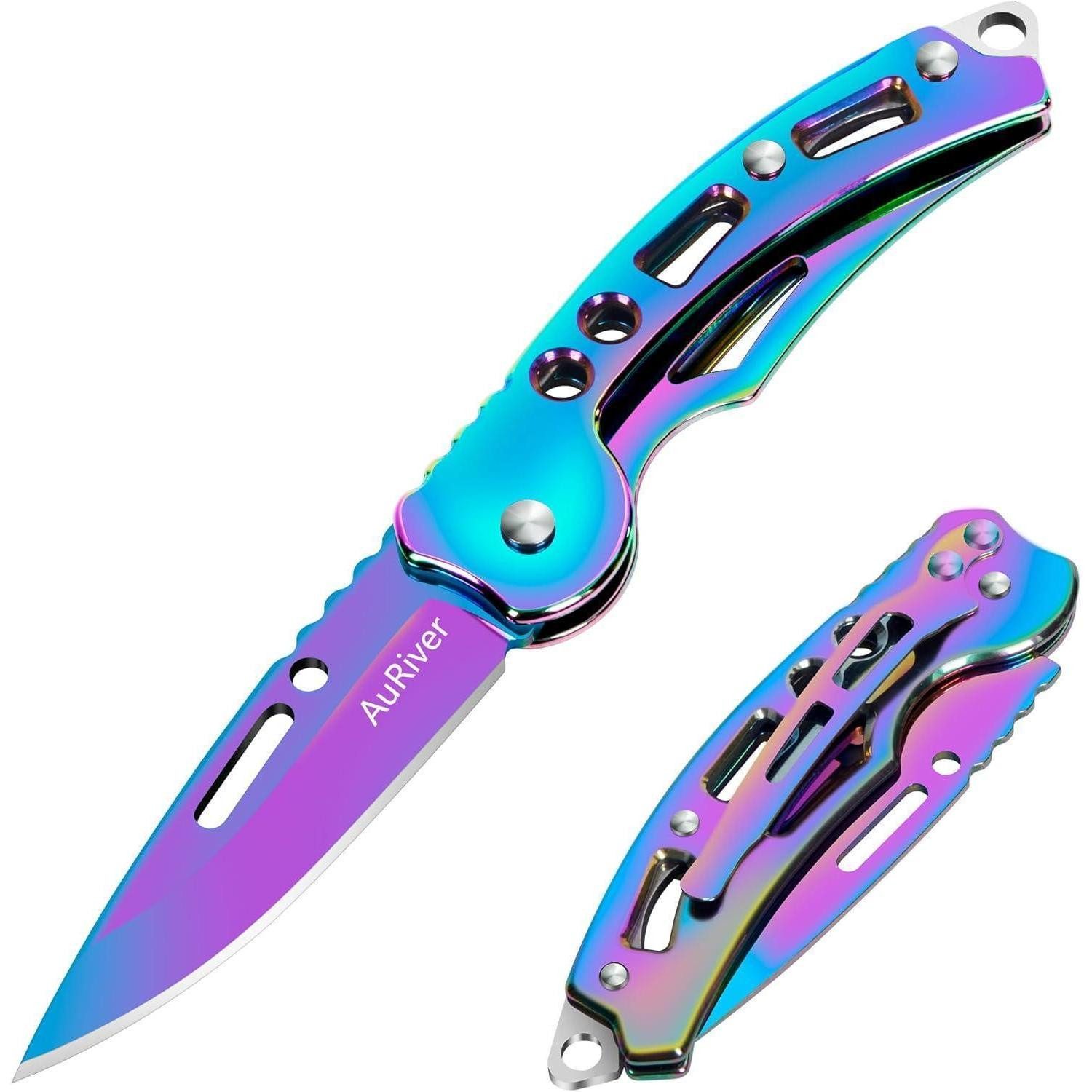 LuxusKollektion Taschenmesser Taschenmesser Mini EDC Zweihandmesser Camping 2 Stück Bunte