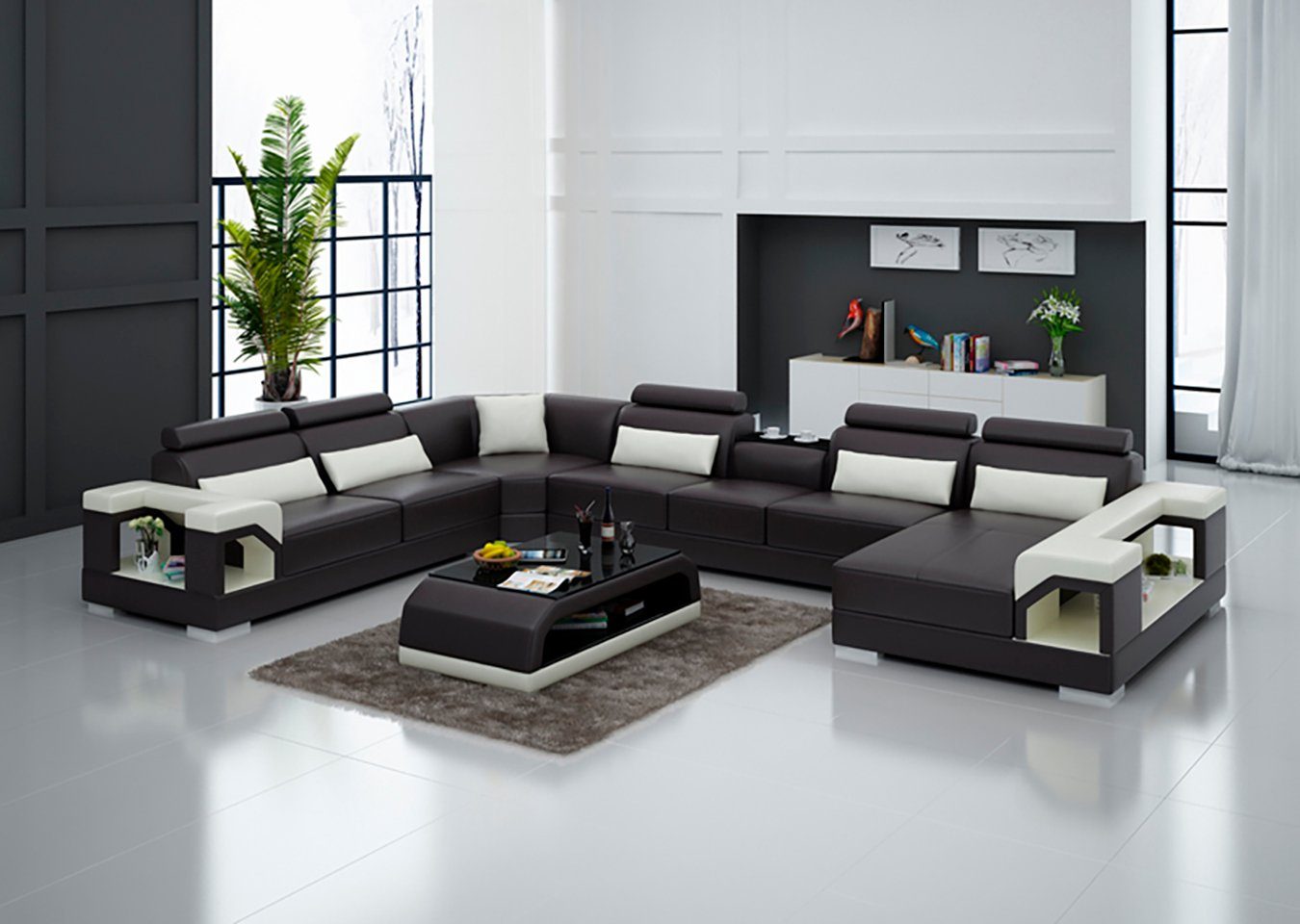 Ecksofa Modern Sofa Wohnlandschaft Couch Design Eck Ecksofa, JVmoebel Ledersofa