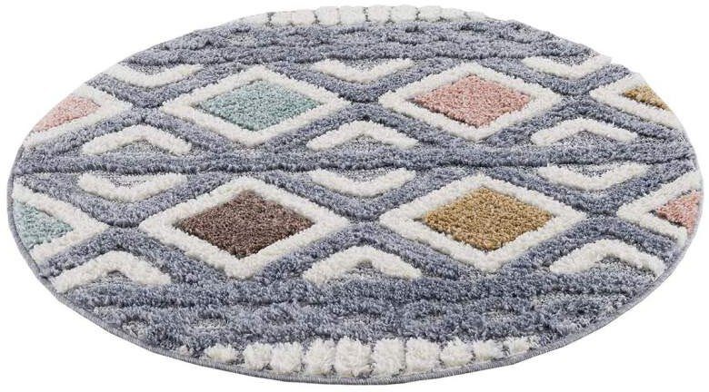 Carpet City Hochflor-Teppich »Focus 3382«, rund, 20 mm Höhe, Boho-Teppich, günstig online kaufen