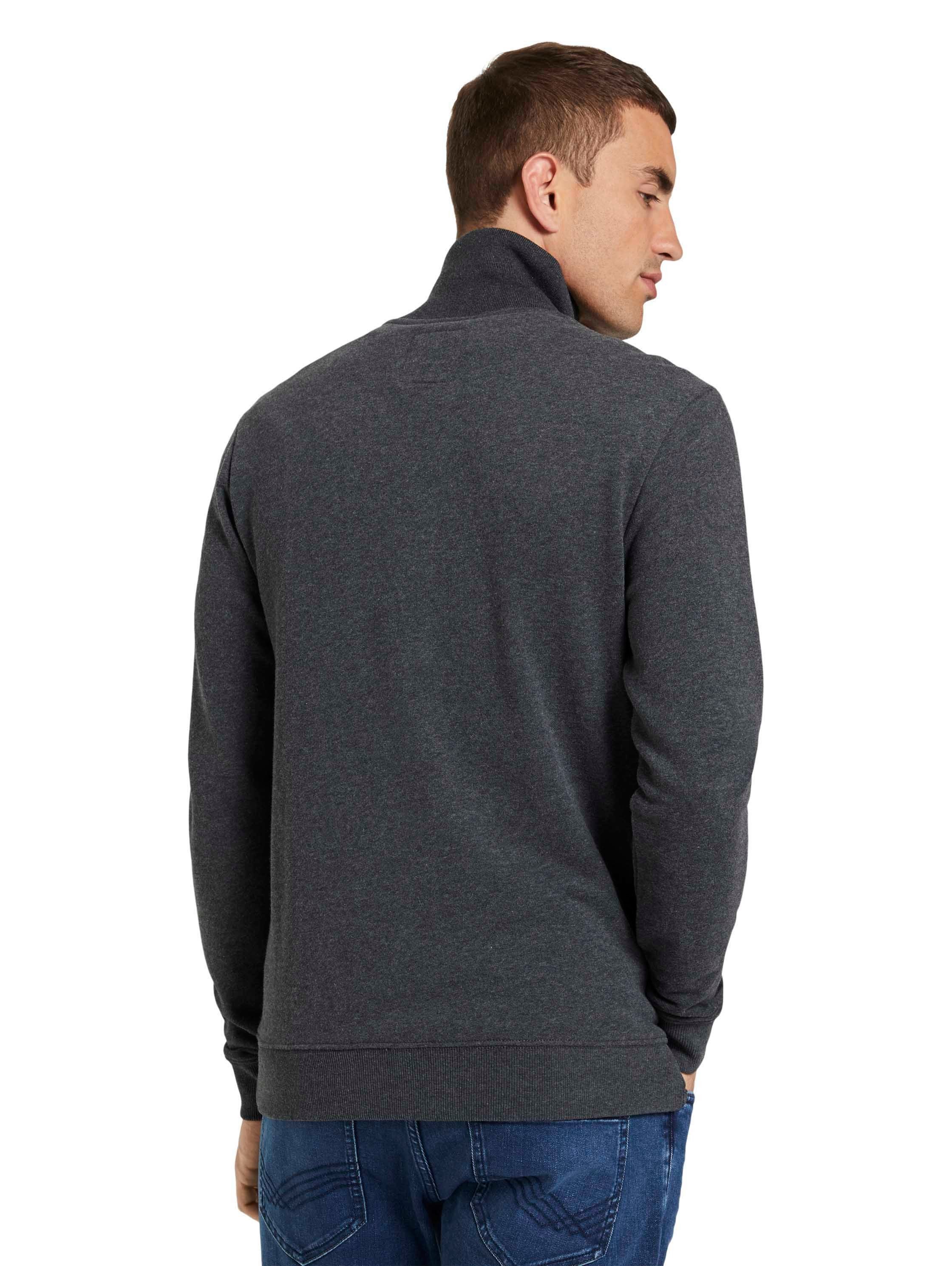 TOM TAILOR Sweatjacke mit halswärmendem Stehkragen