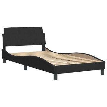vidaXL Bett Bett mit Matratze Schwarz 100x200 cm Samt