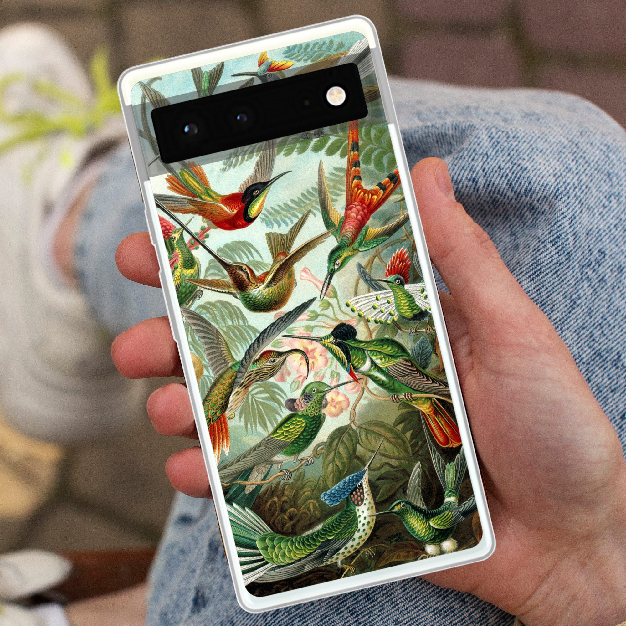 MuchoWow Handyhülle für Google Pixel 6 Trochilidae - Alte Meister - Kunst, Handy Case, Silikon, Bumper Case Dünn