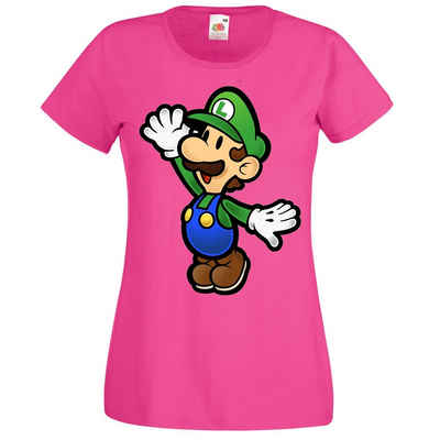 Youth Designz T-Shirt Luigi Damen Shirt mit retro Gaming Print