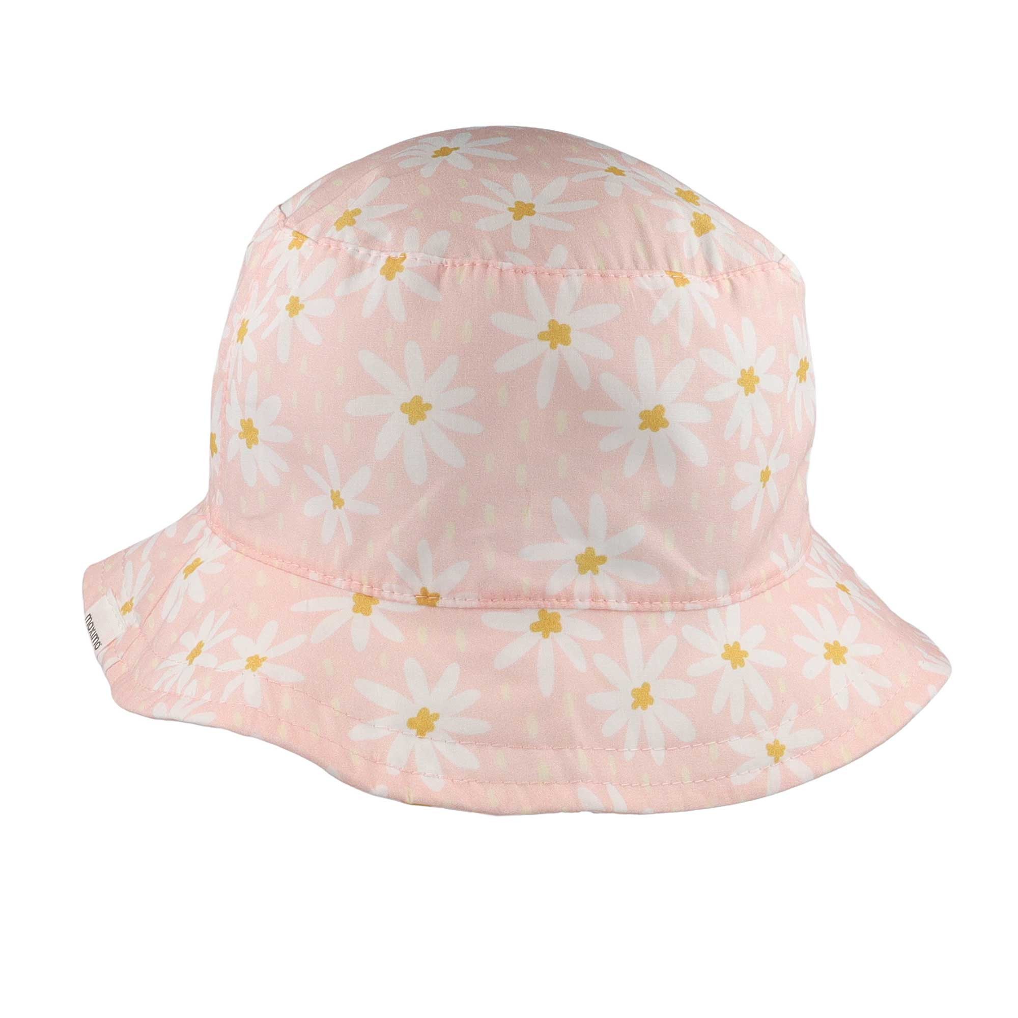 MAXIMO Sonnenhut (1-St) rosa, Gänseblümchen-Motiv, Bindeband, Webstoff, Mädchen