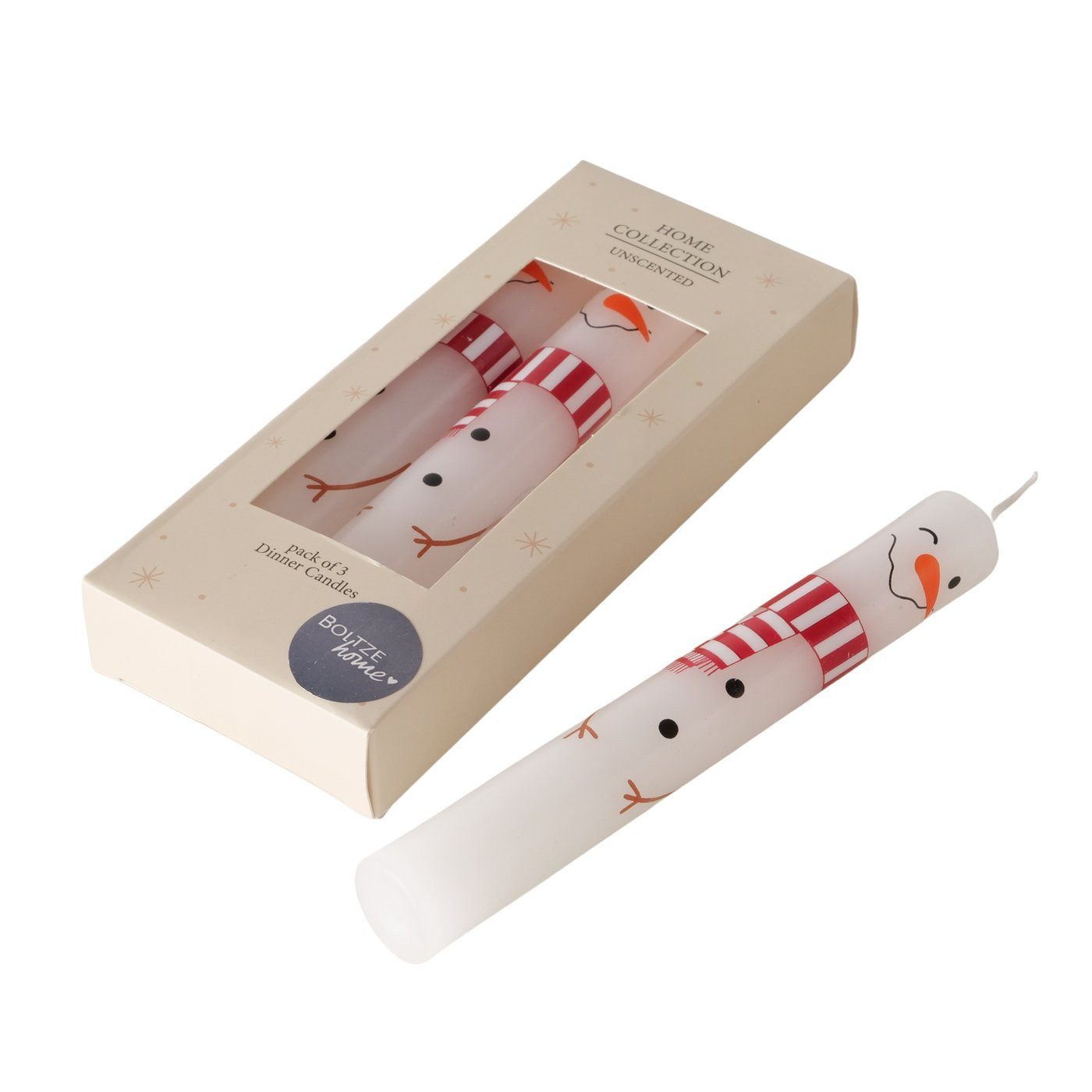 BOLTZE GRUPPE Kerzenlaterne Tischkerzen mit Weihnachtsmotiv, 16 cm, 3er-Set, 3er-Set