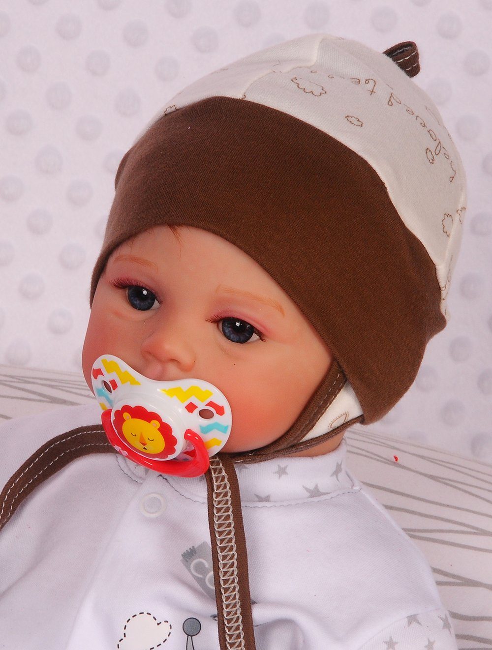 La Bortini Erstlingsmütze Mütze für Neugeborene Babymütze Baby Haube 32 34 36 38 40 42 44 aus reiner Baumwolle