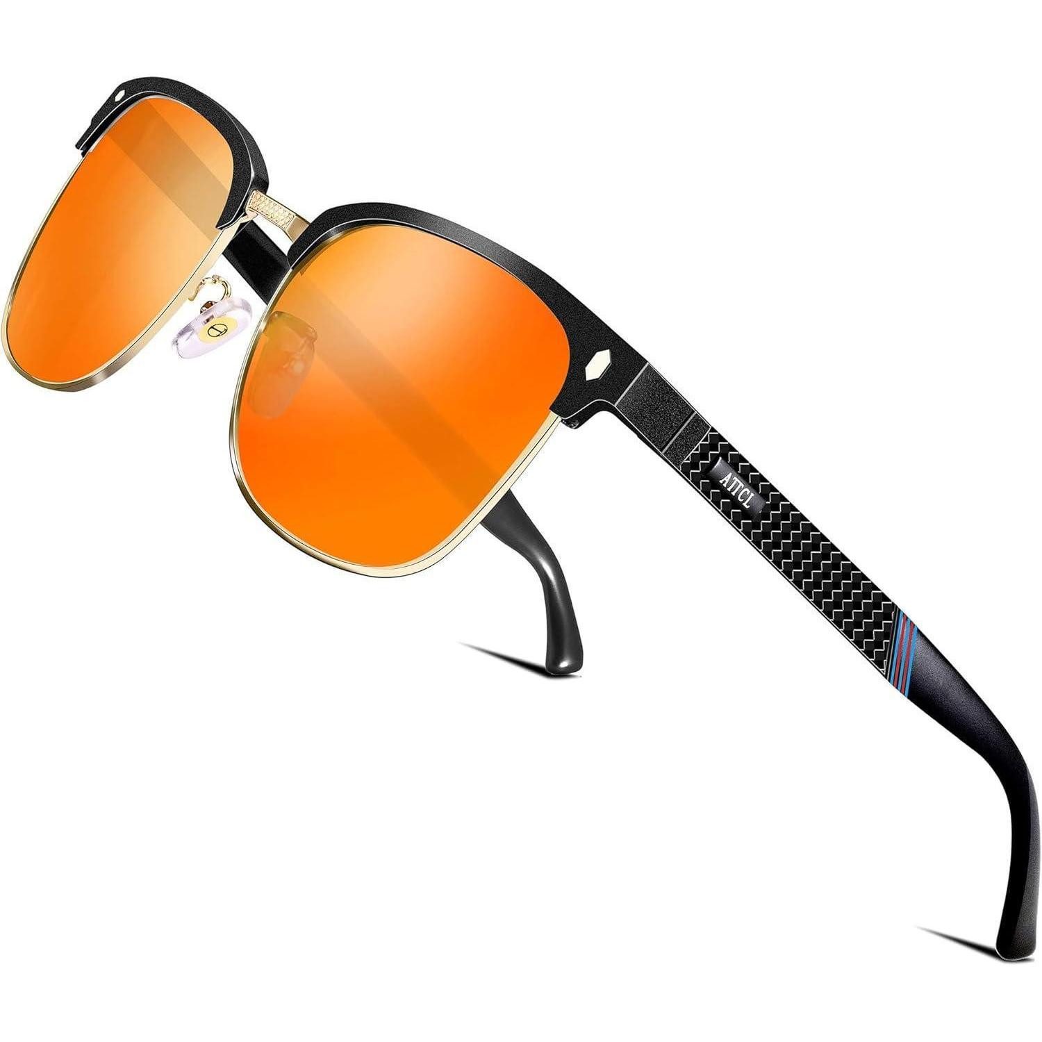 LuxusKollektion Retrosonnenbrille Sonnenbrille Herren Polarisert Retro Rot Verspiegelt