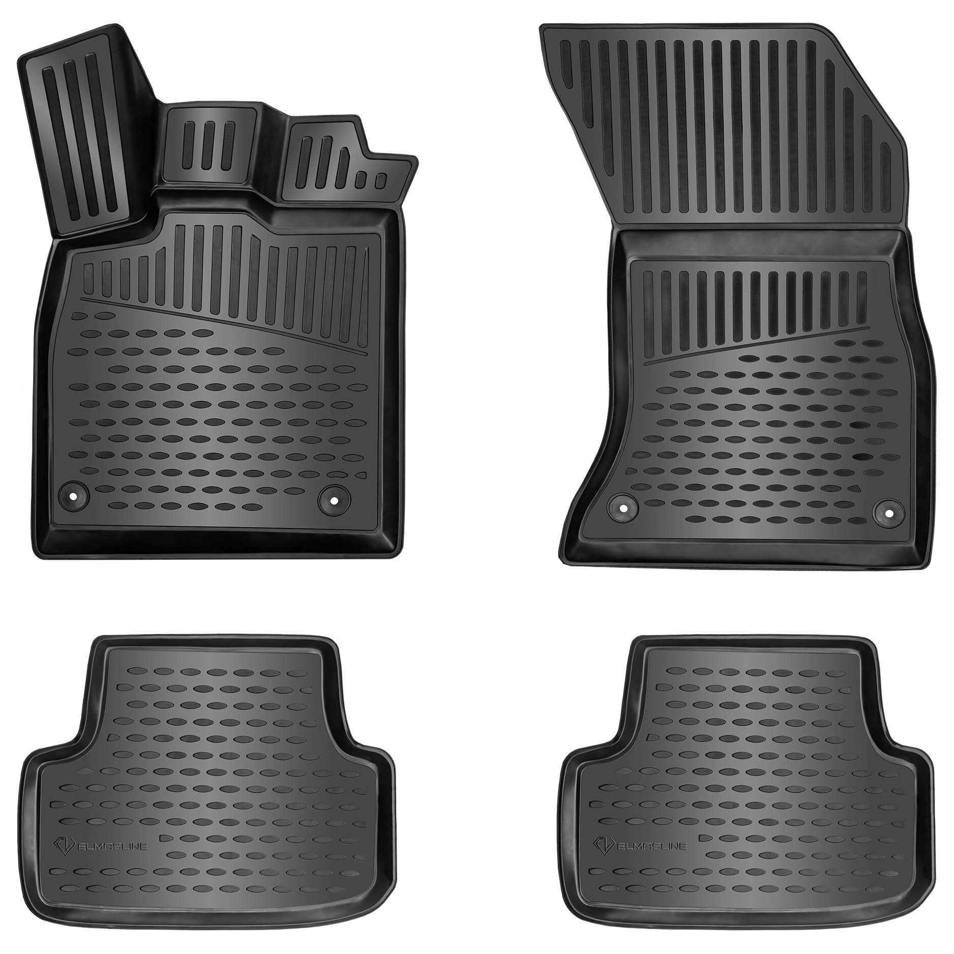 ELMASLINE Auto-Fußmatten Gummi (4 St), für VW JETTA 4 (2010-2018) IV. Generation - 3D Gummimatten mit extra hohem Rand für mehr Schutz - Passend für Baujahre:, 2010 - 2018