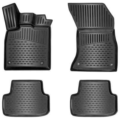 ELMASLINE Auto-Fußmatten Gummi (4 St), für PORSCHE MACAN (2014-2024) - 3D Gummimatten mit extra hohem Rand für mehr Schutz - Passend für Baujahre:, 2014 - 2024