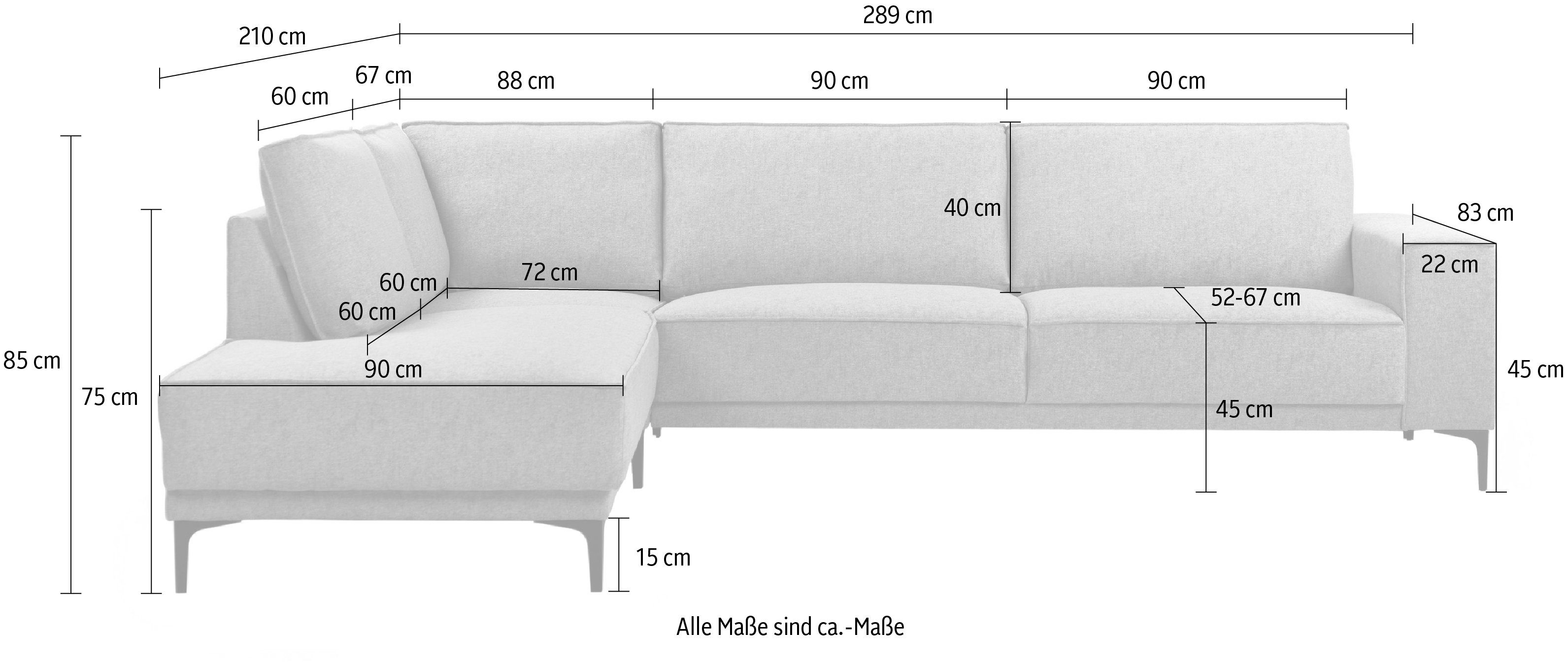 Oland, of Style im zeitlosem Verabeitung Ecksofa und hochwertiger Places Design