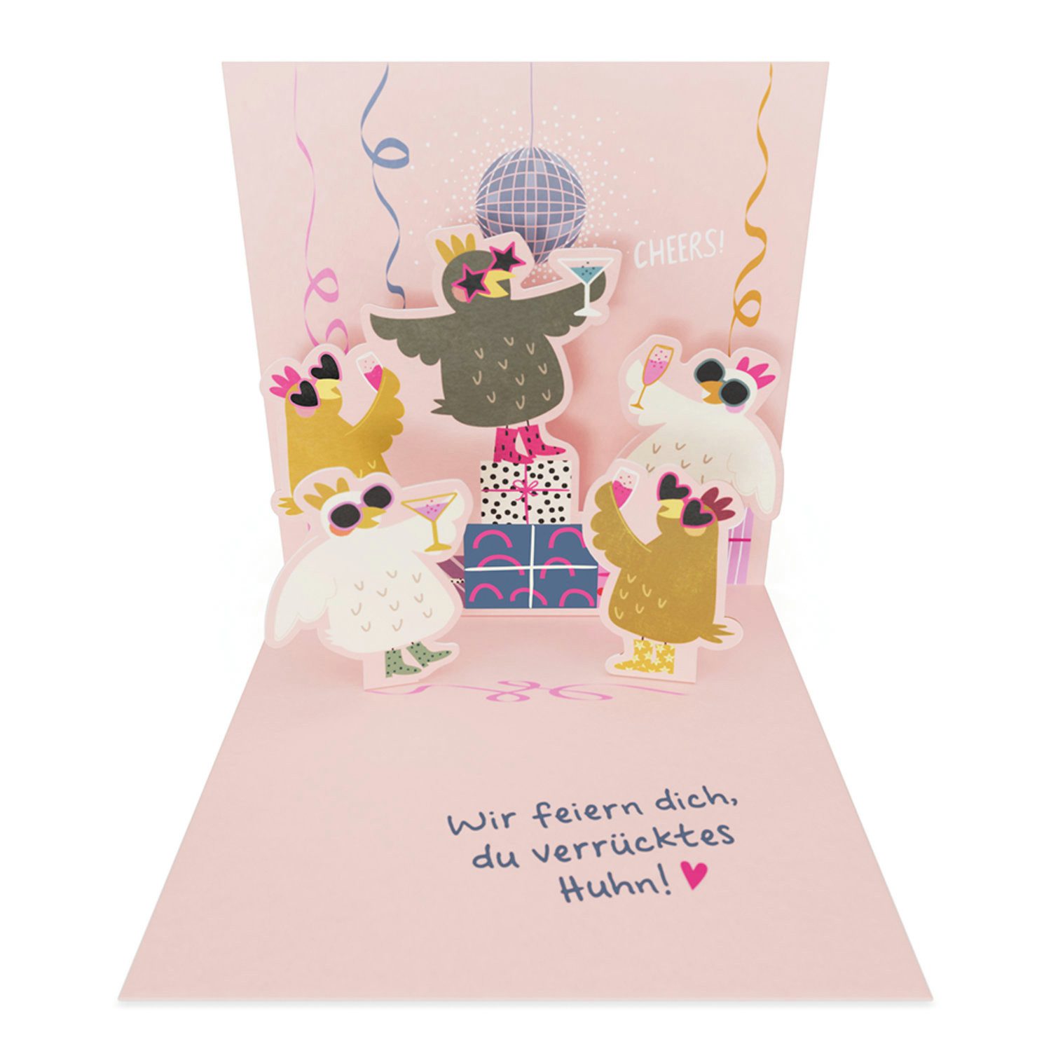 Grafik Werkstatt Glückwunschkarte Mini Pop-Up Karte Happy Birthday to you, 9 x 9 cm