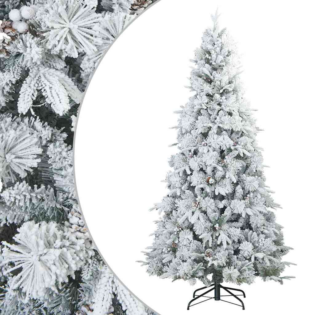vidaXL Künstlicher Weihnachtsbaum Künstlicher Scharnier-Weihnachtsbaum schneebedeckt Weiß 180 cm