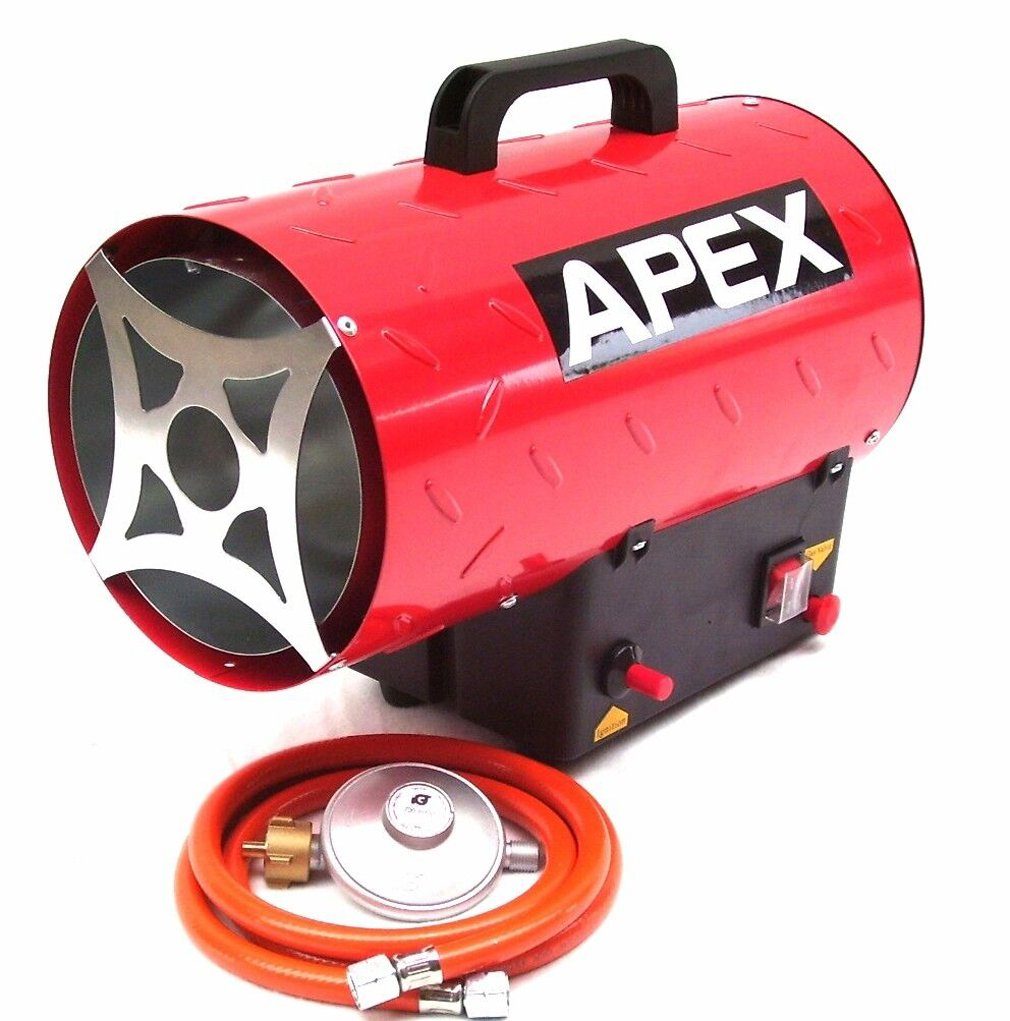 Apex Heizgerät 55207 Gasheizgebläse 10kW Gasheizer Heizkanone Gasofen Bauheizer Heizlüfter