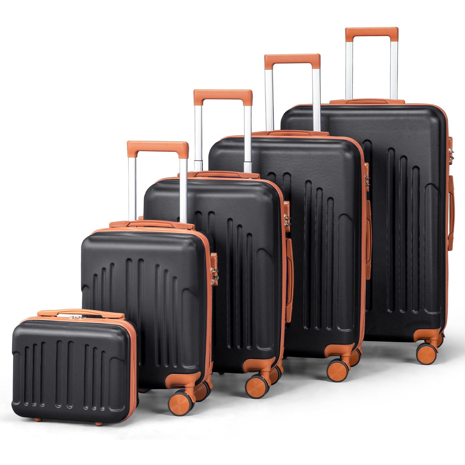 LALAHO Trolleyset Kofferset Hartschalenkoffer Trolley 360° Rollen, 4 Rollen günstig online kaufen