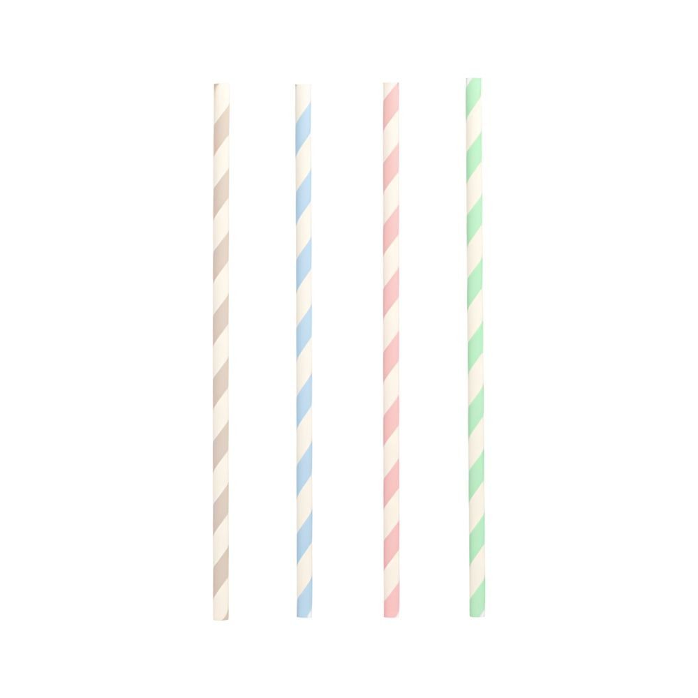 PAPSTAR Trinkhalme Trinkhalme, Papier Ø 6 mm, 20 cm farbig sortiert Stripes 100 Stk