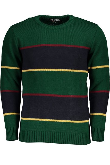 U.S. GRAND POLO Strickpullover Herren Pullover Grün: Rundhals mit Kontrastd günstig online kaufen
