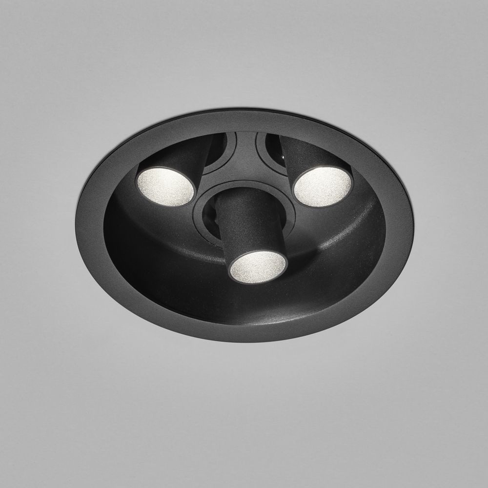 Helestra Einbauleuchte LED Deckeneinbauleuchte Run in Schwarz 3x 8W 885lm, LED