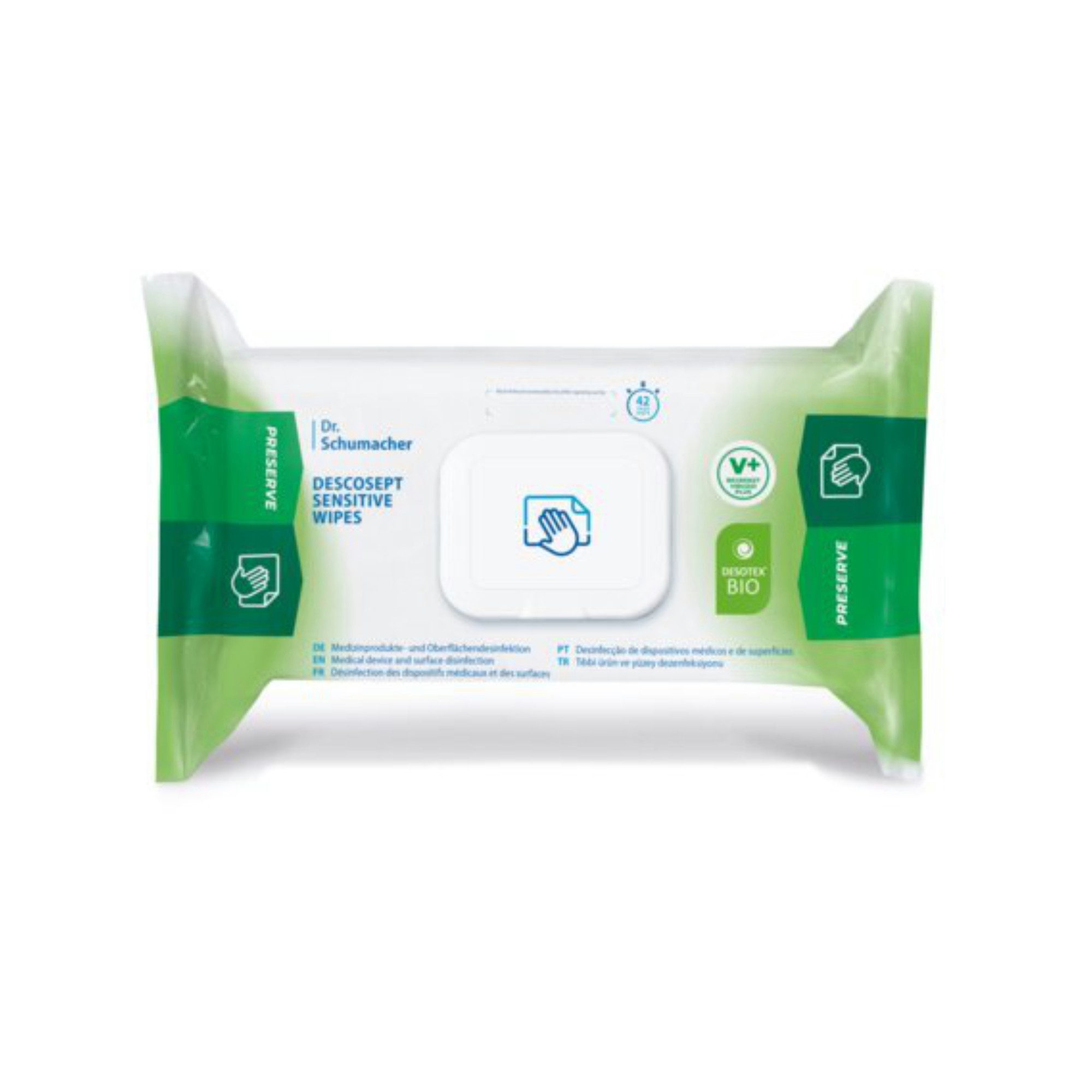 Dr. Schumacher DESCOSEPT SENSITIVE WIPES - Flächdendeisinfektionstücher Reinigungstücher (100-tlg)
