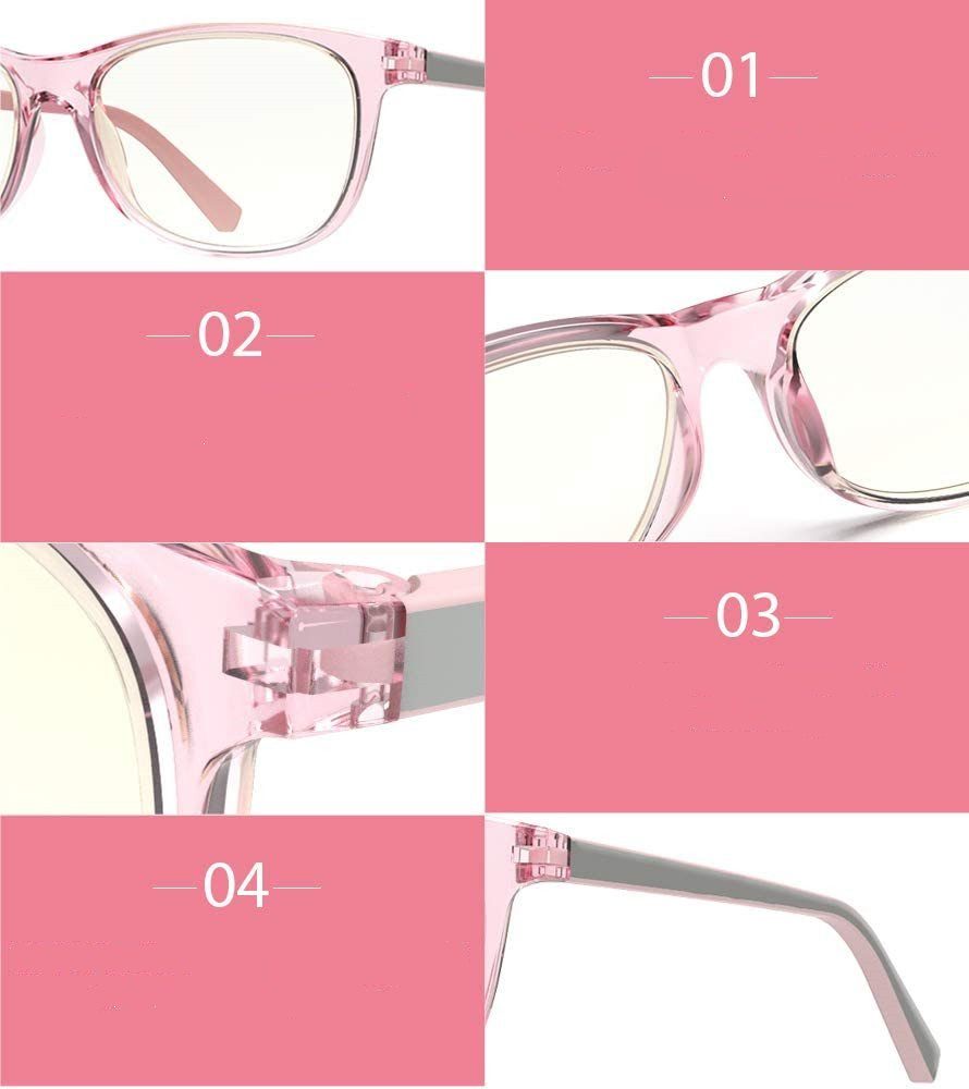 Avoalre Brille Damenbrille, Oval Schutz, rosa Müdigkeit UV Anti Frame Pink