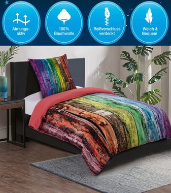 Bettwäsche Rainbow 135x200 cm, Bettbezug und Kissenbezug, Sanilo, Baumwolle, 2 teilig
