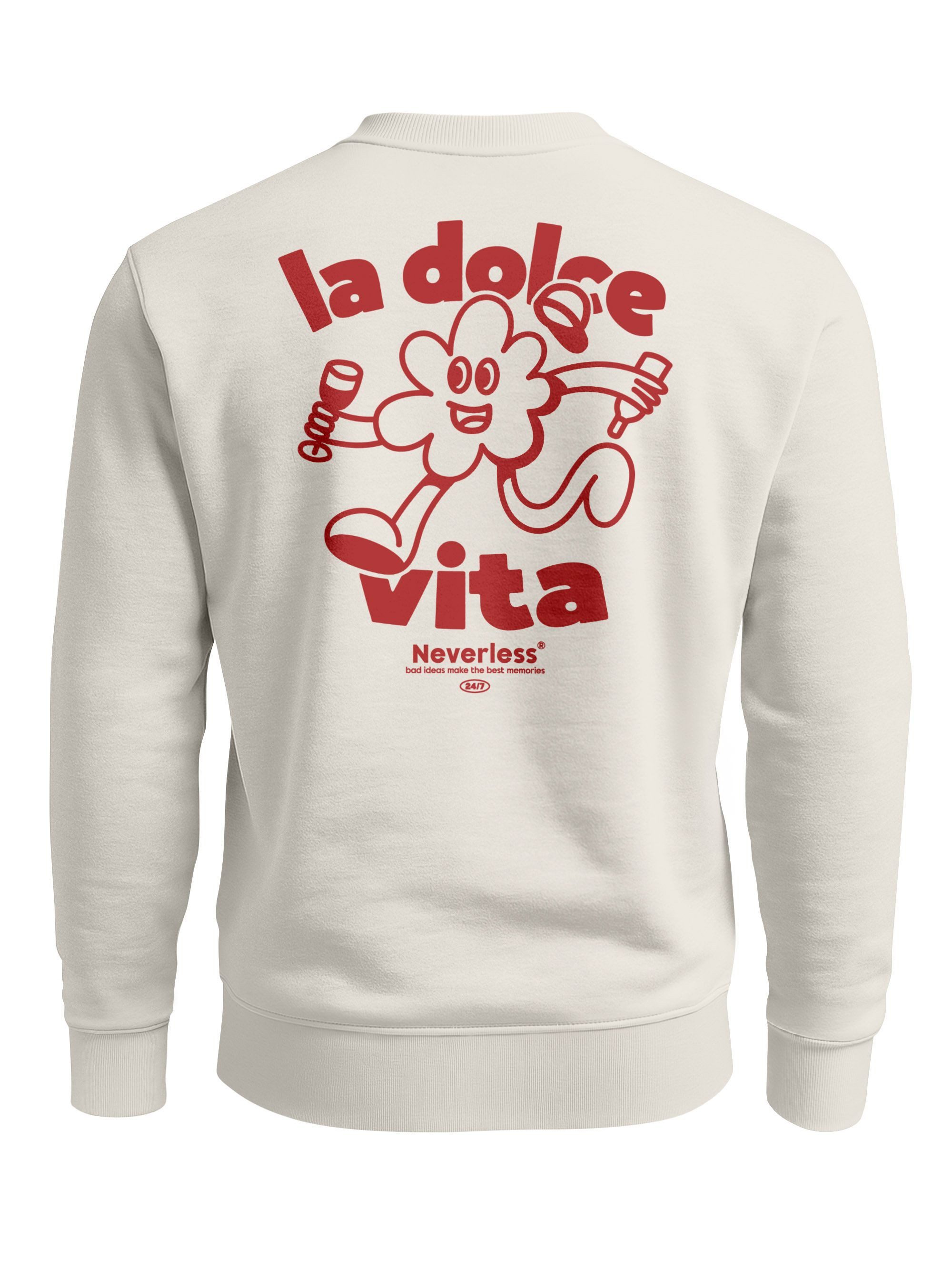 Sweatshirt Sweatshirt Herren Pullover mit Backprint La Dolce Vita Design Italian