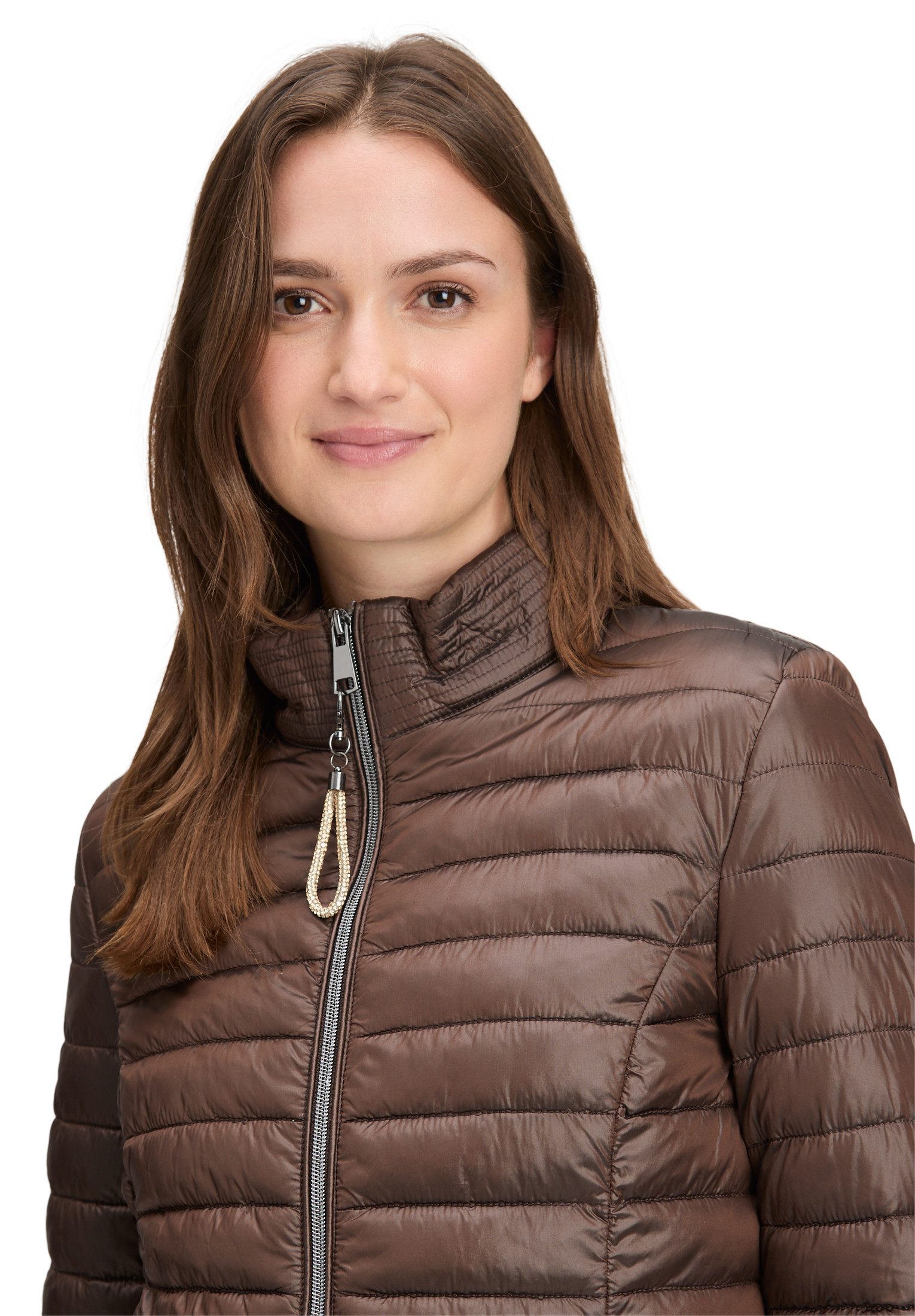 Cartoon Steppjacke Damen mit Reißverschlusstaschen