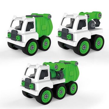 Toi-Toys Spielzeug-Krankenwagen Müllwagen mit Schraubendreher und Schlüssel 3 in 1