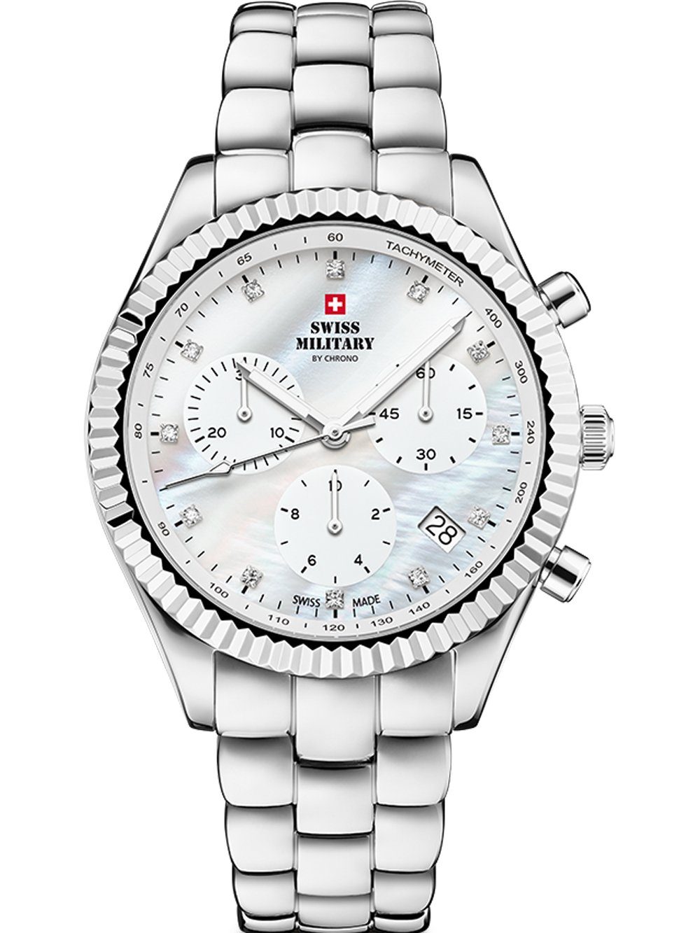 Swiss Military by Chrono Quarzuhr Swiss Military SM30207.02 Elegant Chronograph Damenuhr 38mm 5ATM Swiss Military SM30207.02 Elegant Chronograph Damenuhr 38mm 5ATM