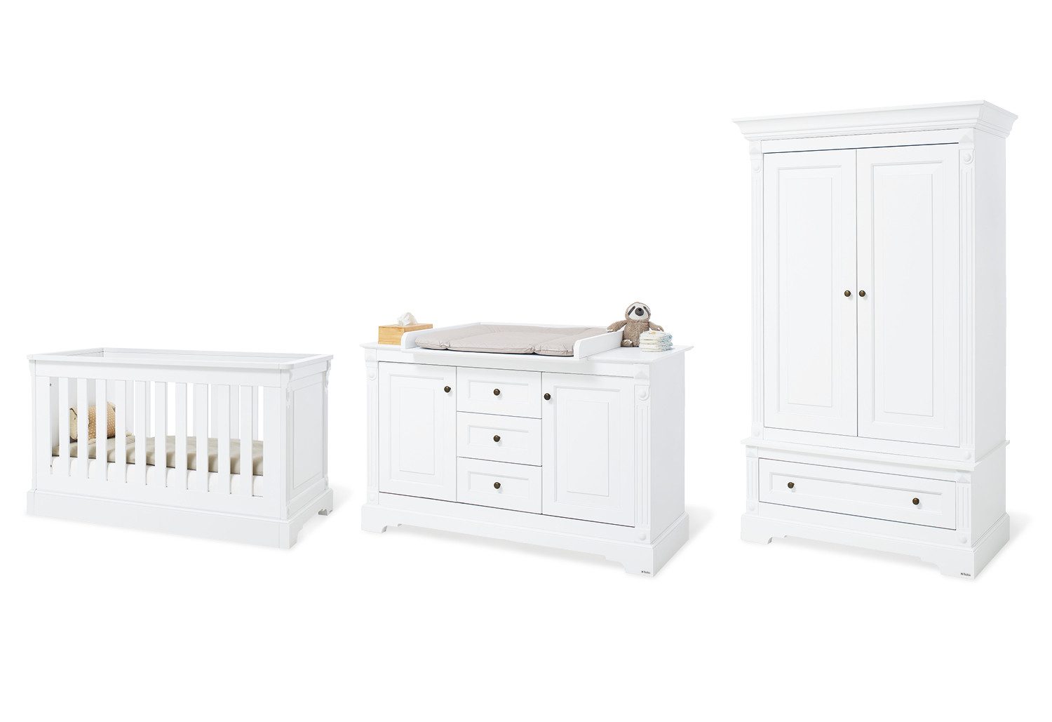 Pinolino® Babymöbel-Set Kinderzimmer-Set 'Emilia' extrabreit, 3-tlg.