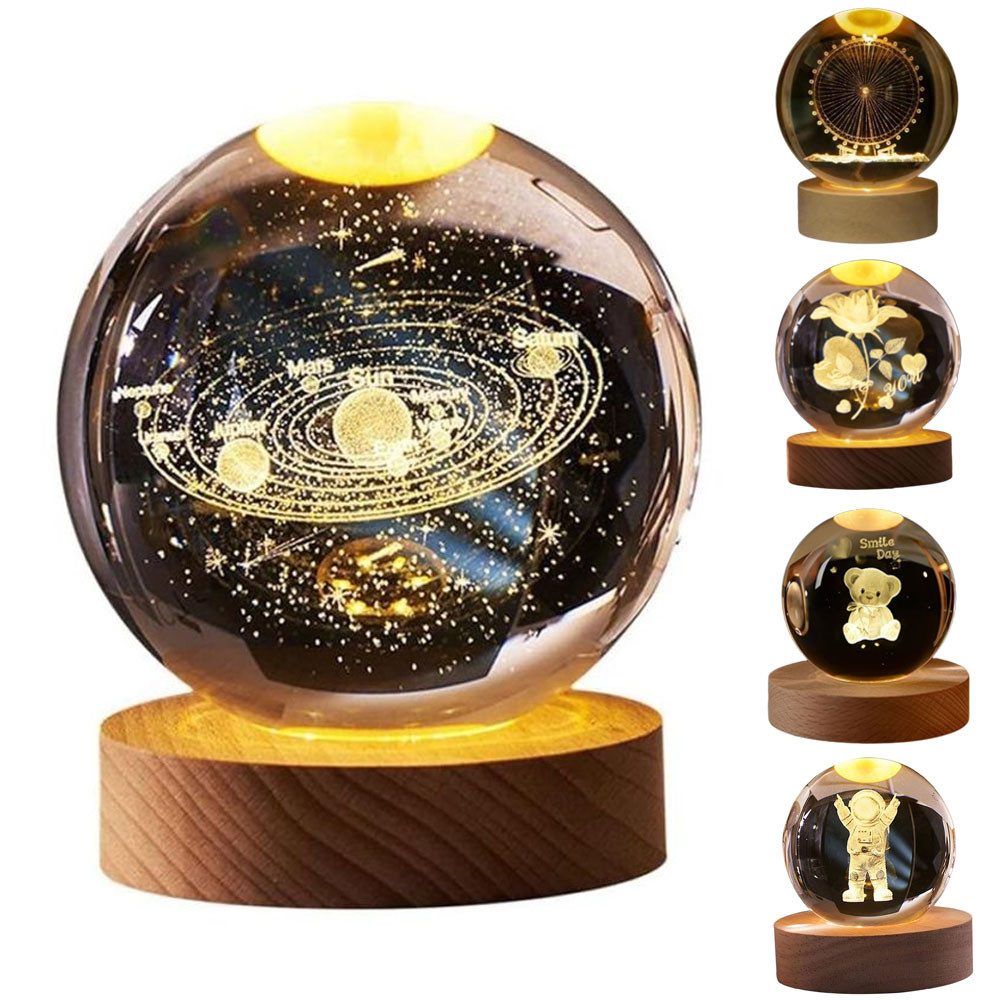 VIVIHEYDAY LED Dekolicht 3D Kristallkugel Nachtlicht, K9 Kristall Mini Plan günstig online kaufen