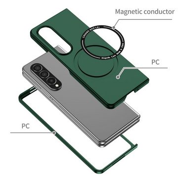 Wigento Handyhülle Für Samsung Galaxy Z Fold4 5G Magnet Magsafe Design Handy Tasche Hülle Etuis Grün