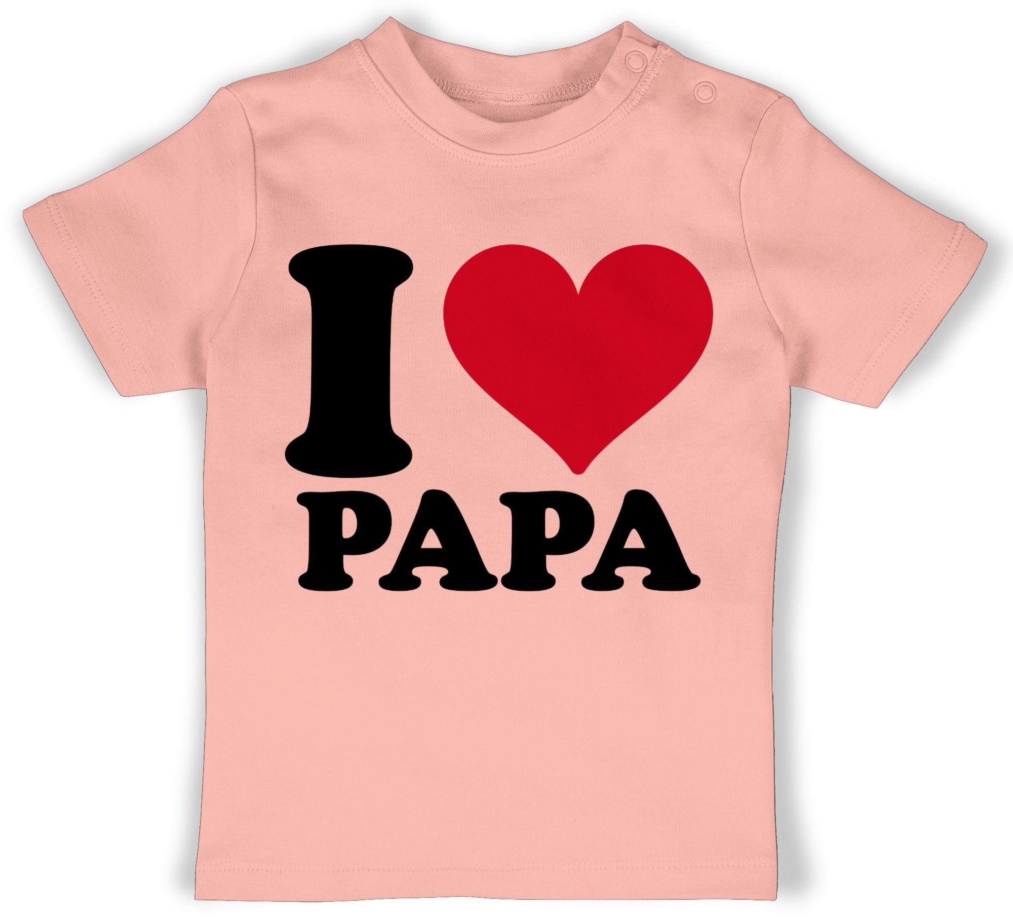 3 Vatertag T-Shirt Shirtracer Baby Papa Geschenk Babyrosa Love I