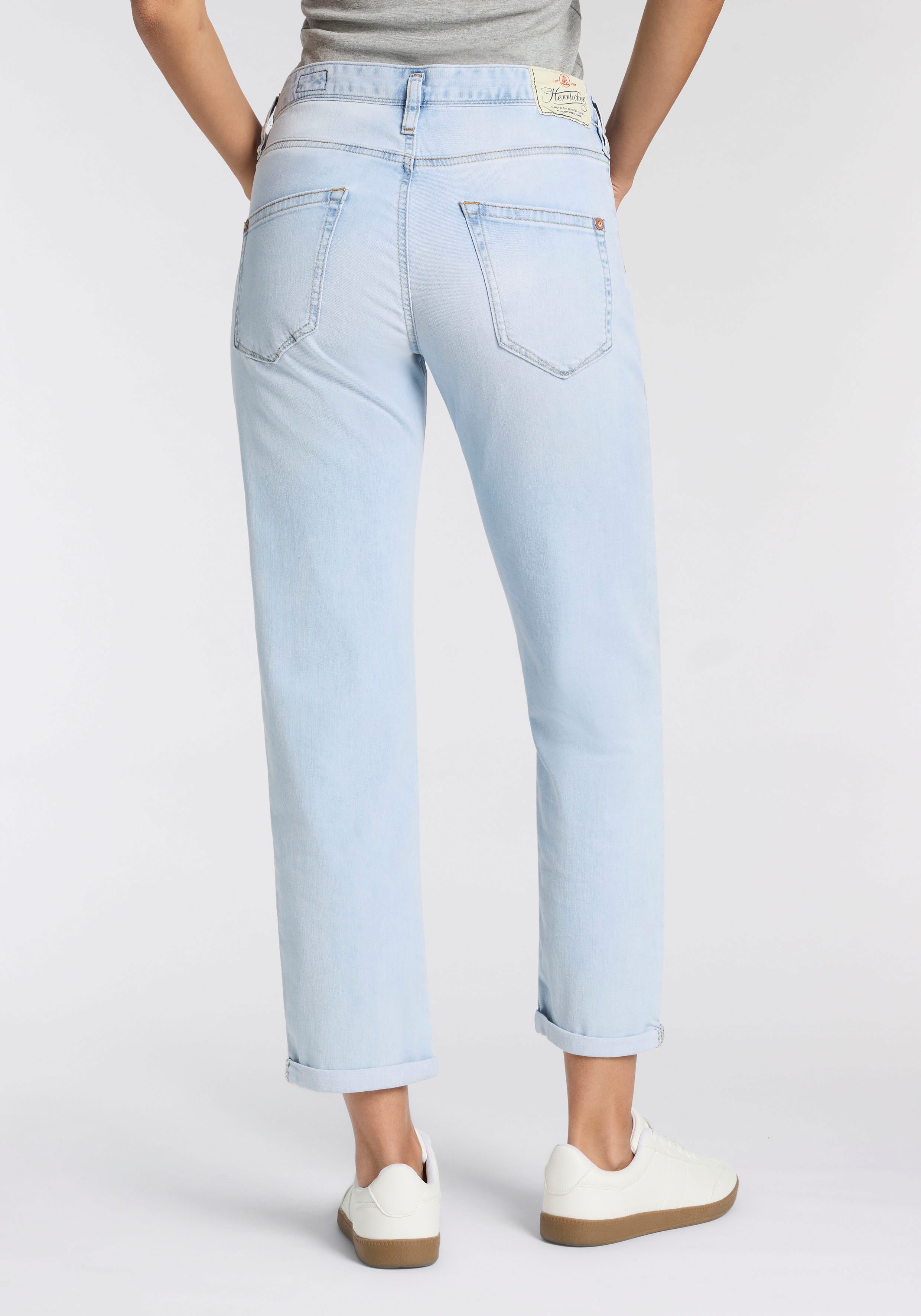 Herrlicher Boyfriend-Jeans Shyra Tap Denim Light im Straight Fit, mit Knopfleiste