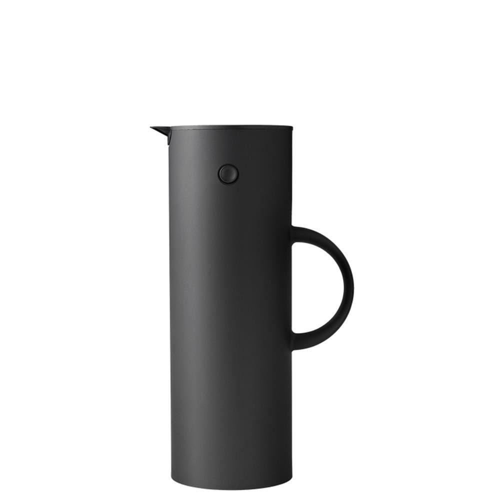 Stelton Isolierkanne EM77, 1 l, mit Glaseinsatz, Kippverschluss und Schraubdeckel